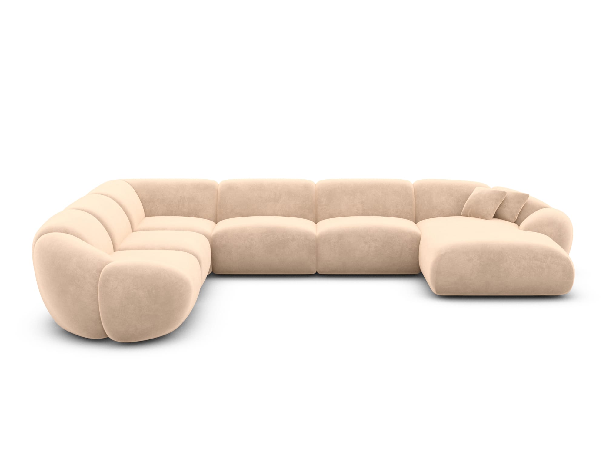 Polster Wohnlandschaft Solverde XXL U-Form Beige
