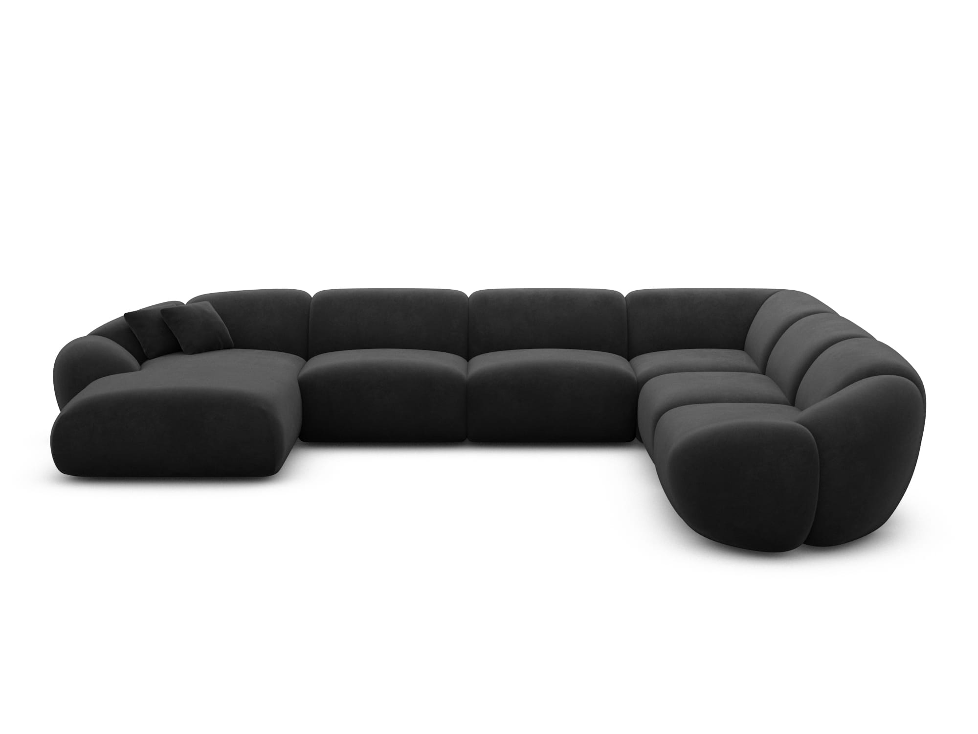 Polster Wohnlandschaft Solverde XXL U-Form Schwarz