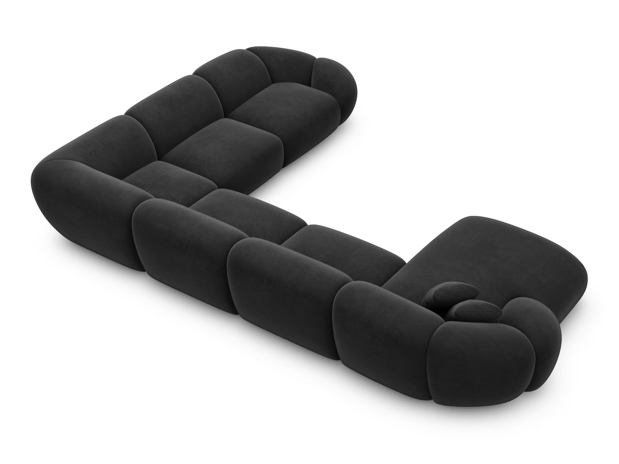 Polster Wohnlandschaft Solverde XXL U-Form Schwarz