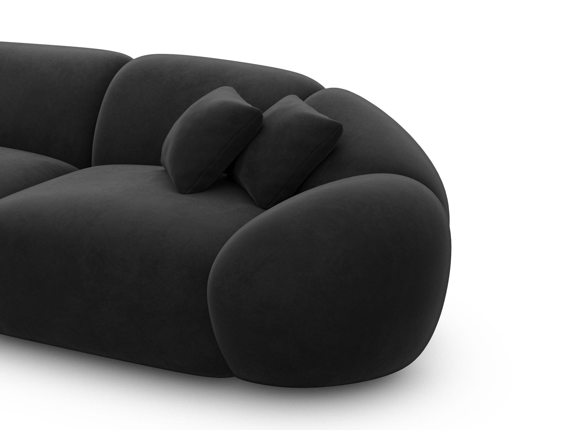 Polster Wohnlandschaft Solverde XXL U-Form Schwarz