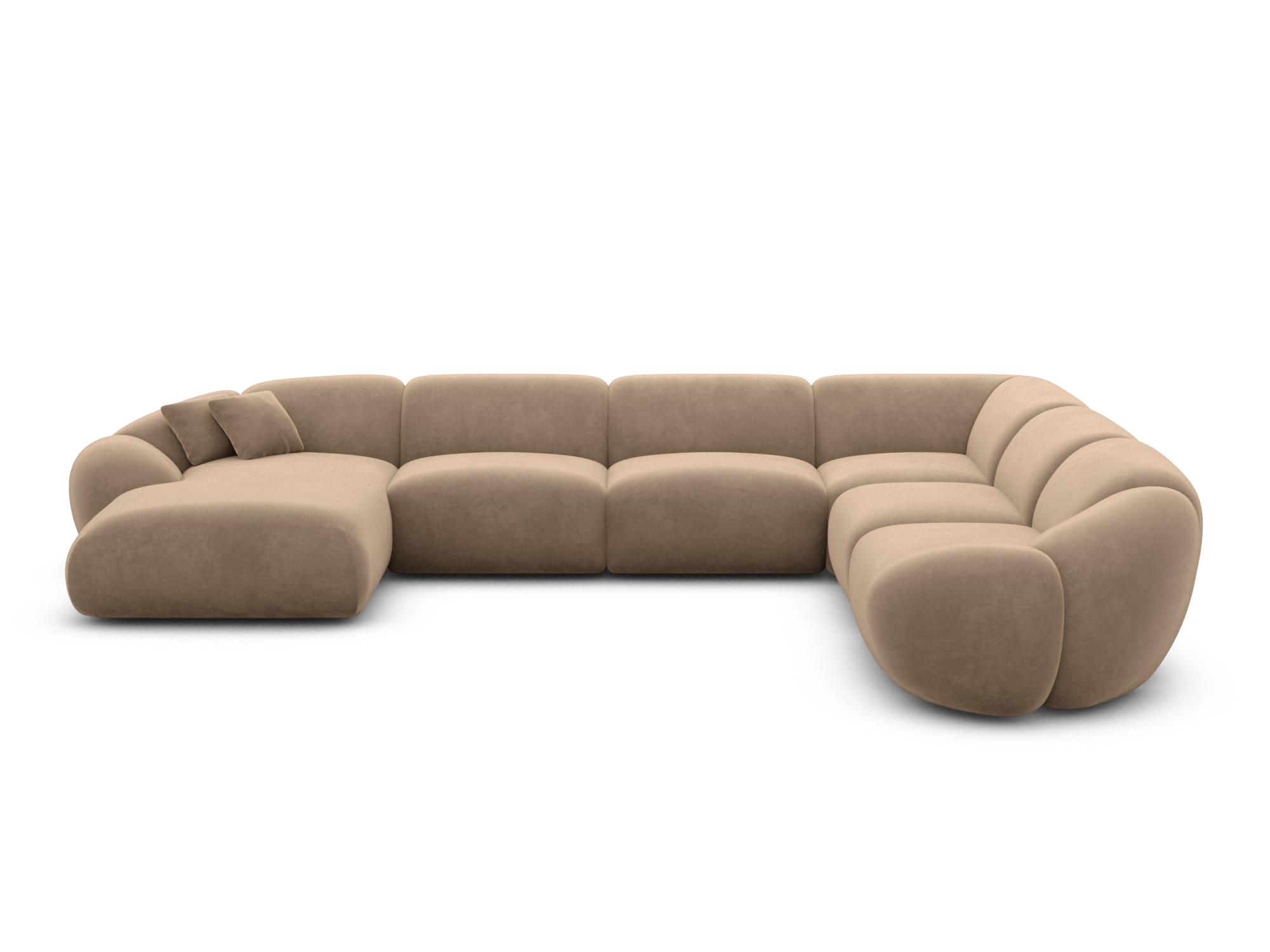 Polster Wohnlandschaft Solverde XXL U-Form Braun