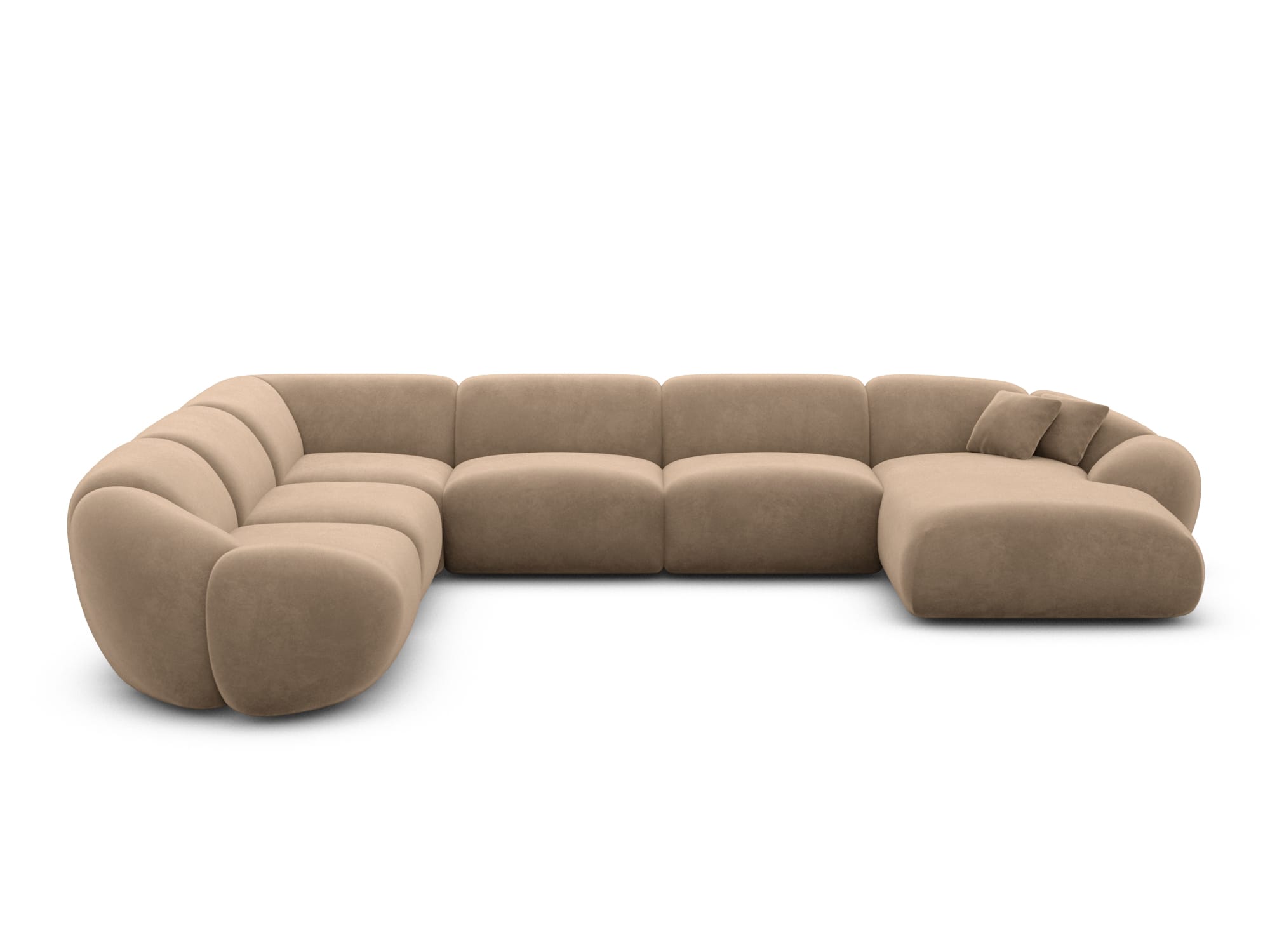 Polster Wohnlandschaft Solverde XXL U-Form Braun