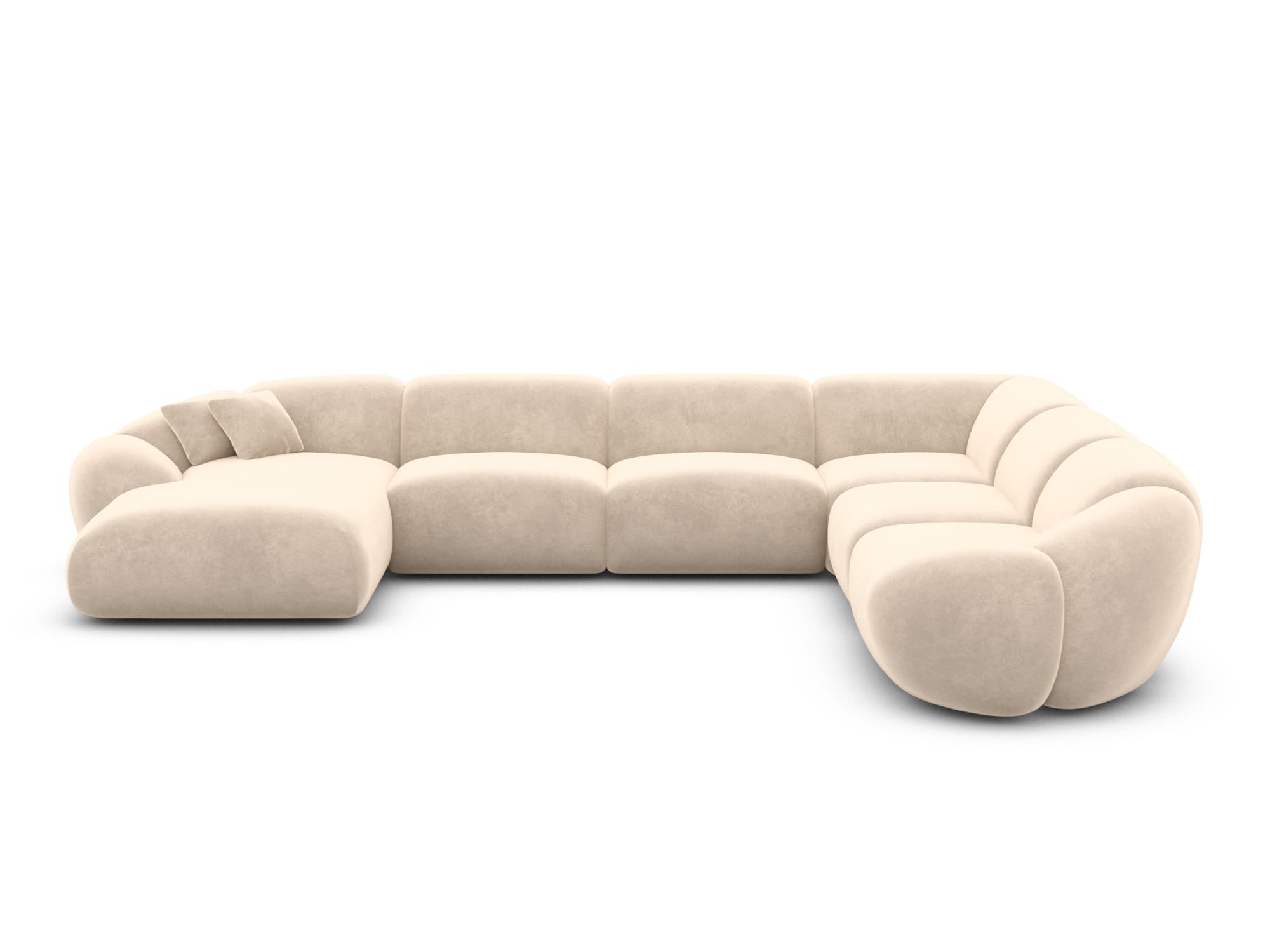 Polster Wohnlandschaft Solverde XXL U-Form Creme
