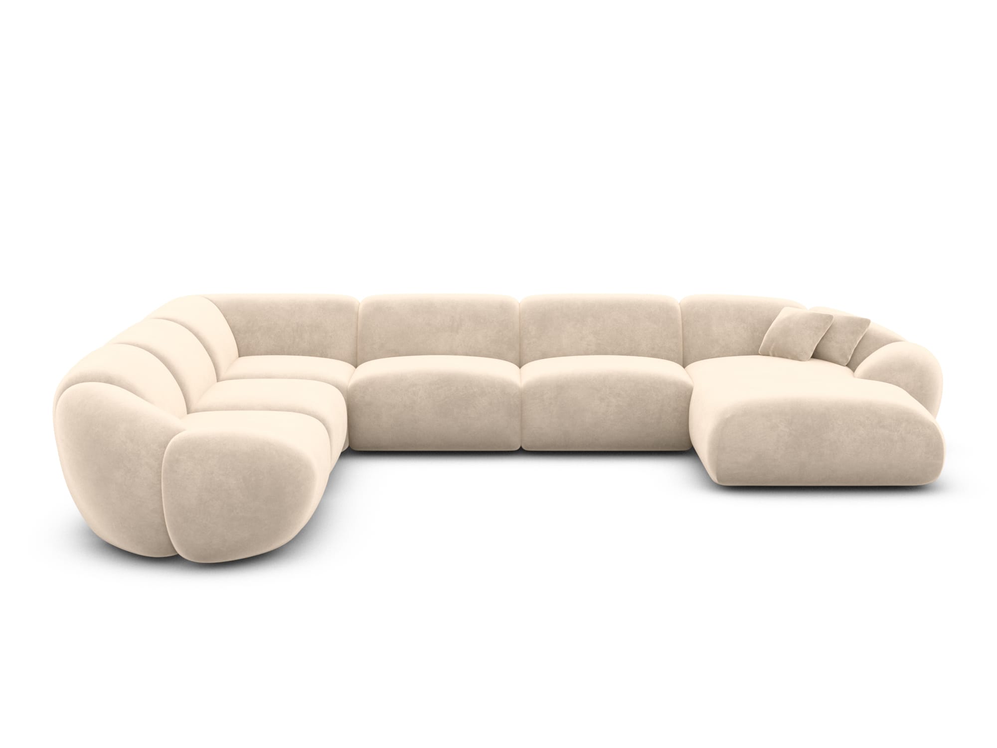 Polster Wohnlandschaft Solverde XXL U-Form Creme