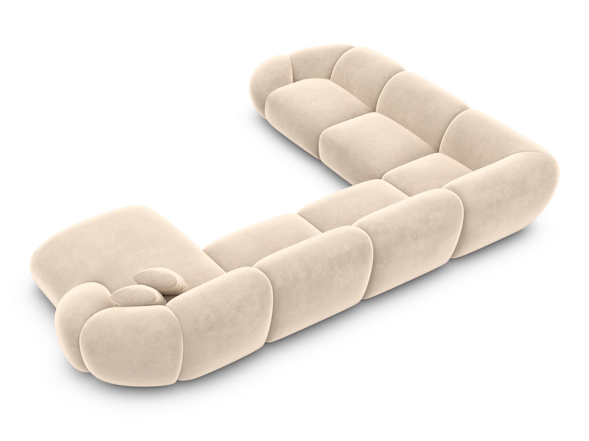 Polster Wohnlandschaft Solverde XXL U-Form Creme