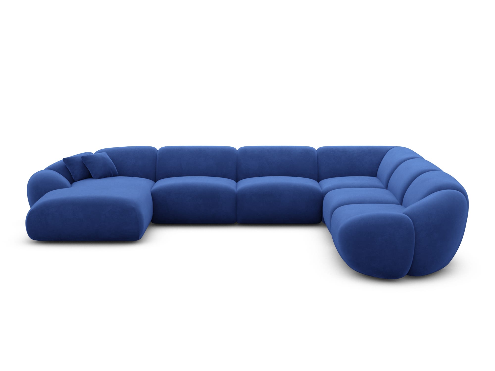 Polster Wohnlandschaft Solverde XXL U-Form Dunkelblau