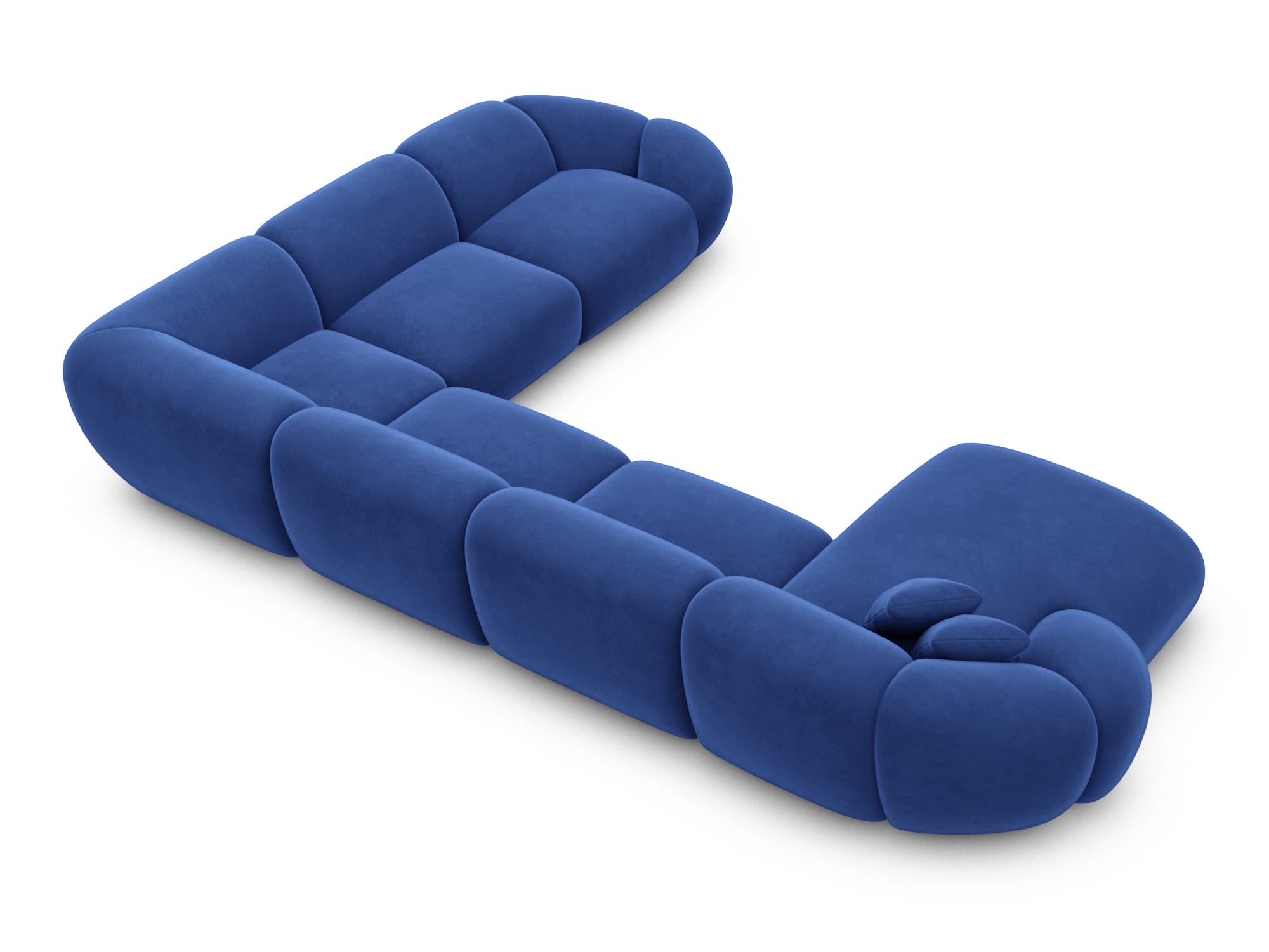 Polster Wohnlandschaft Solverde XXL U-Form Dunkelblau