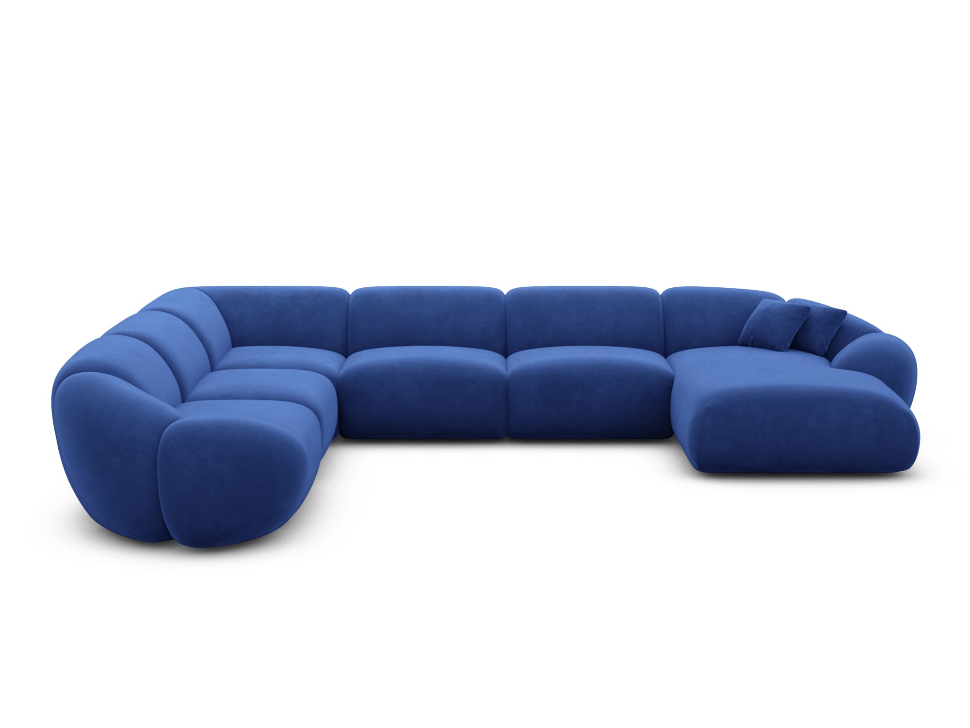 Polster Wohnlandschaft Solverde XXL U-Form Dunkelblau