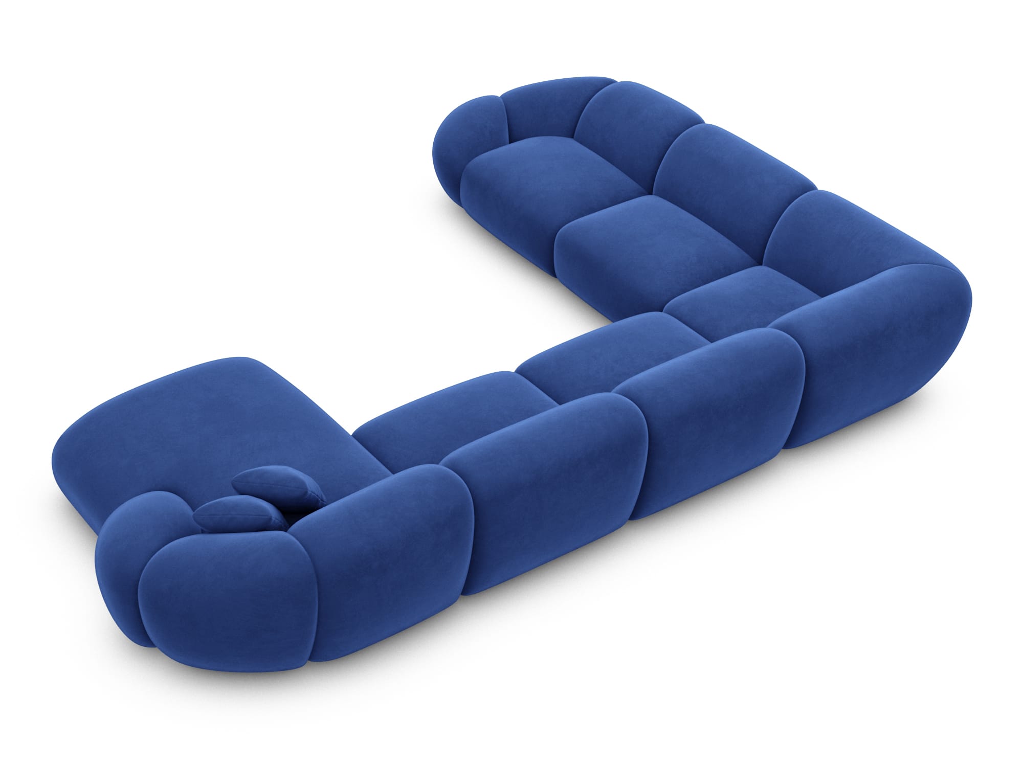 Polster Wohnlandschaft Solverde XXL U-Form Dunkelblau