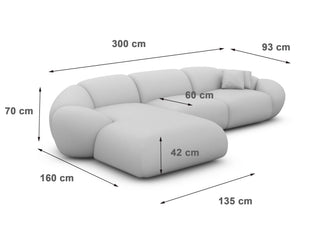Stoff Ecksofa Solverde L-Form Hellgrau