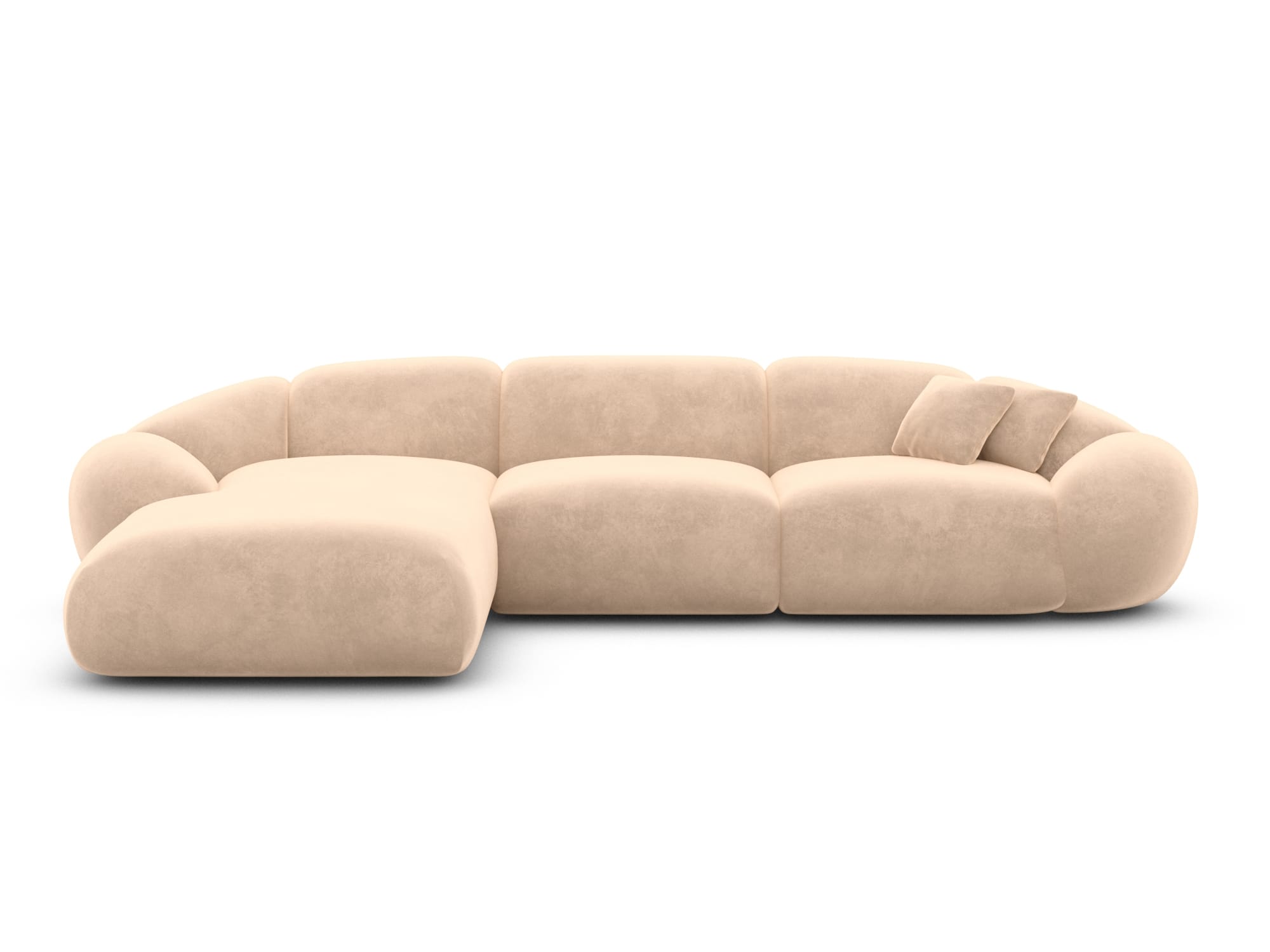 Polster Ecksofa Solverde L Form kurz Beige