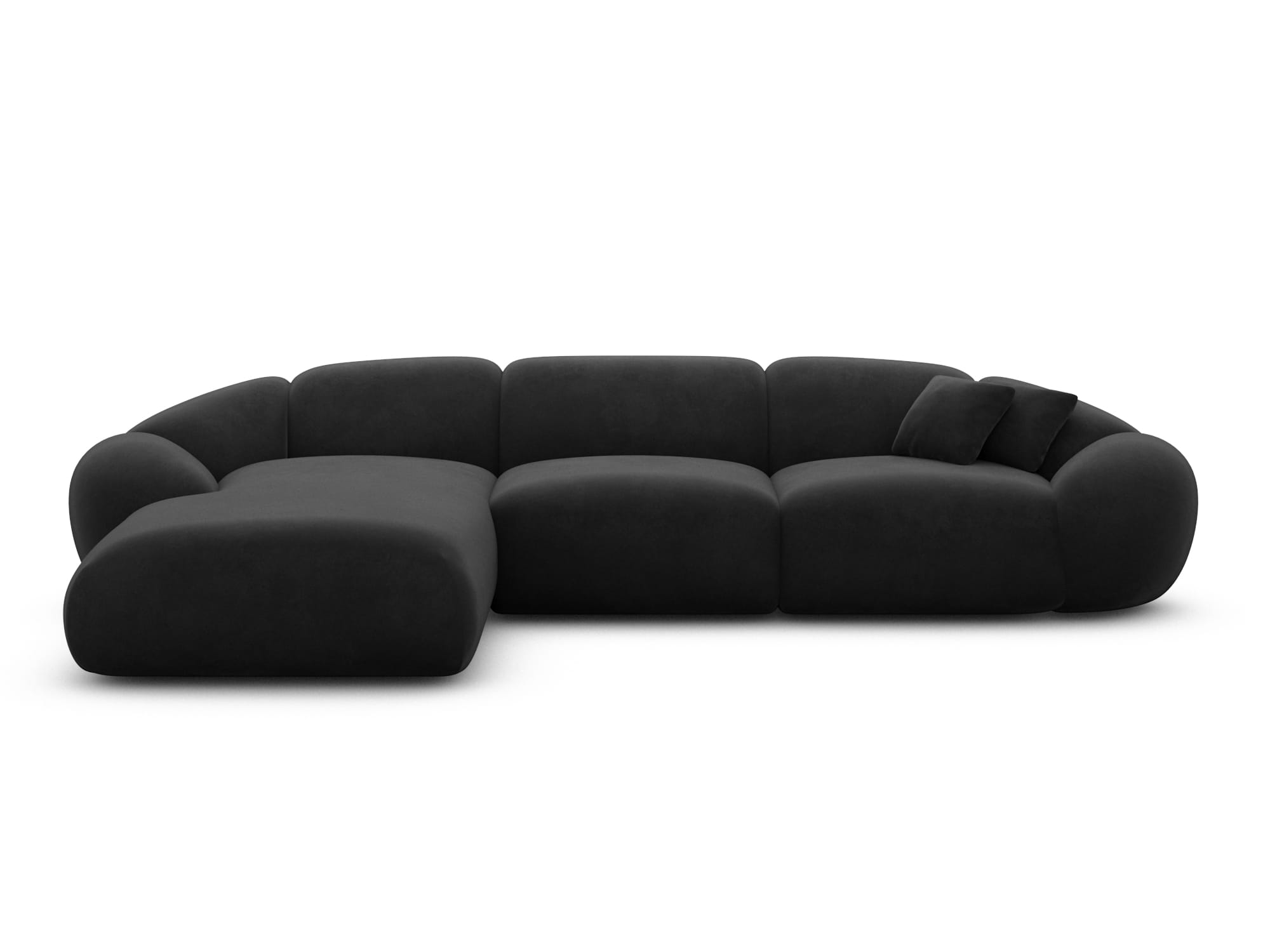 Polster Ecksofa Solverde L Form kurz Schwarz