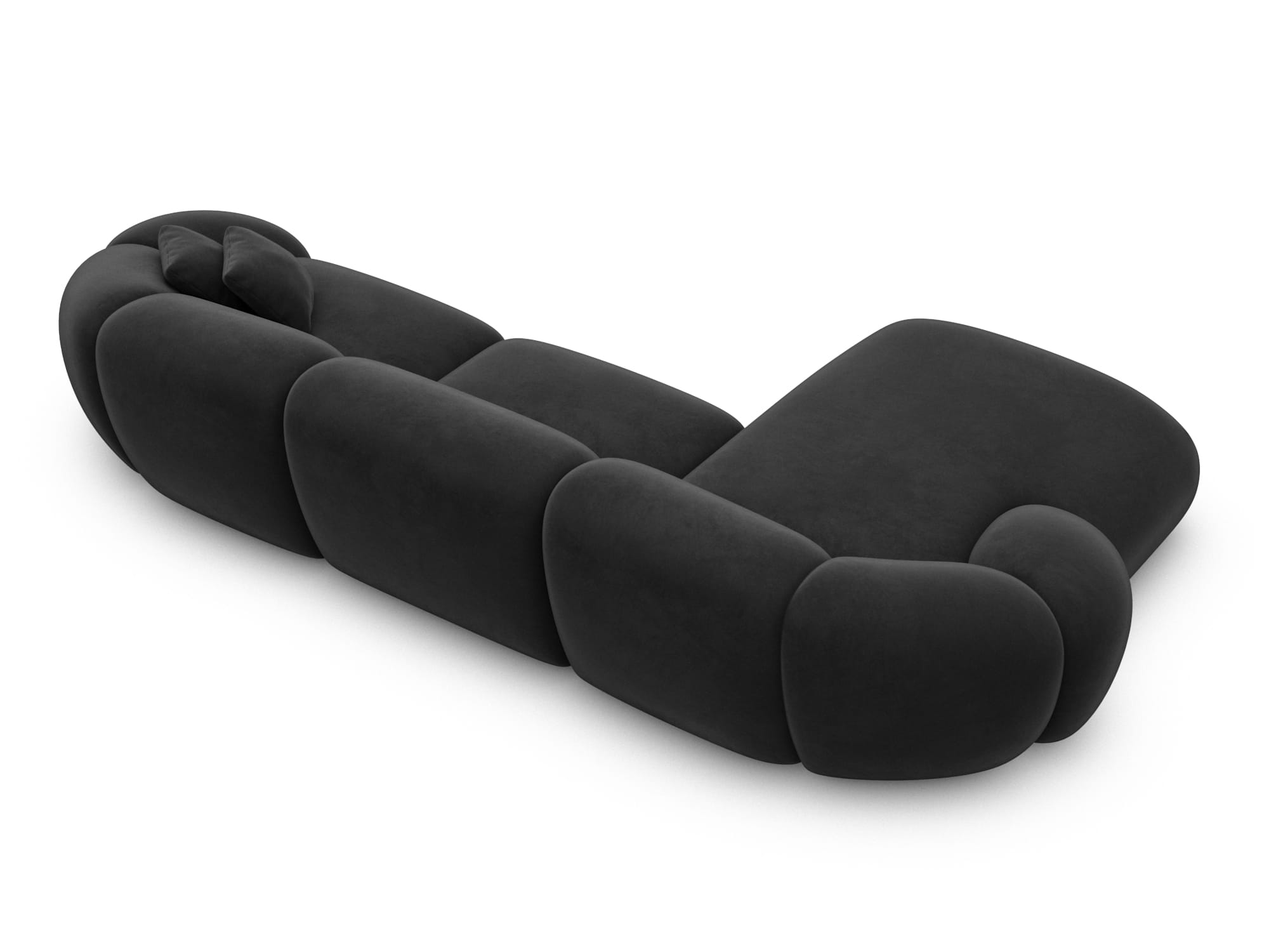 Polster Ecksofa Solverde L Form kurz Schwarz