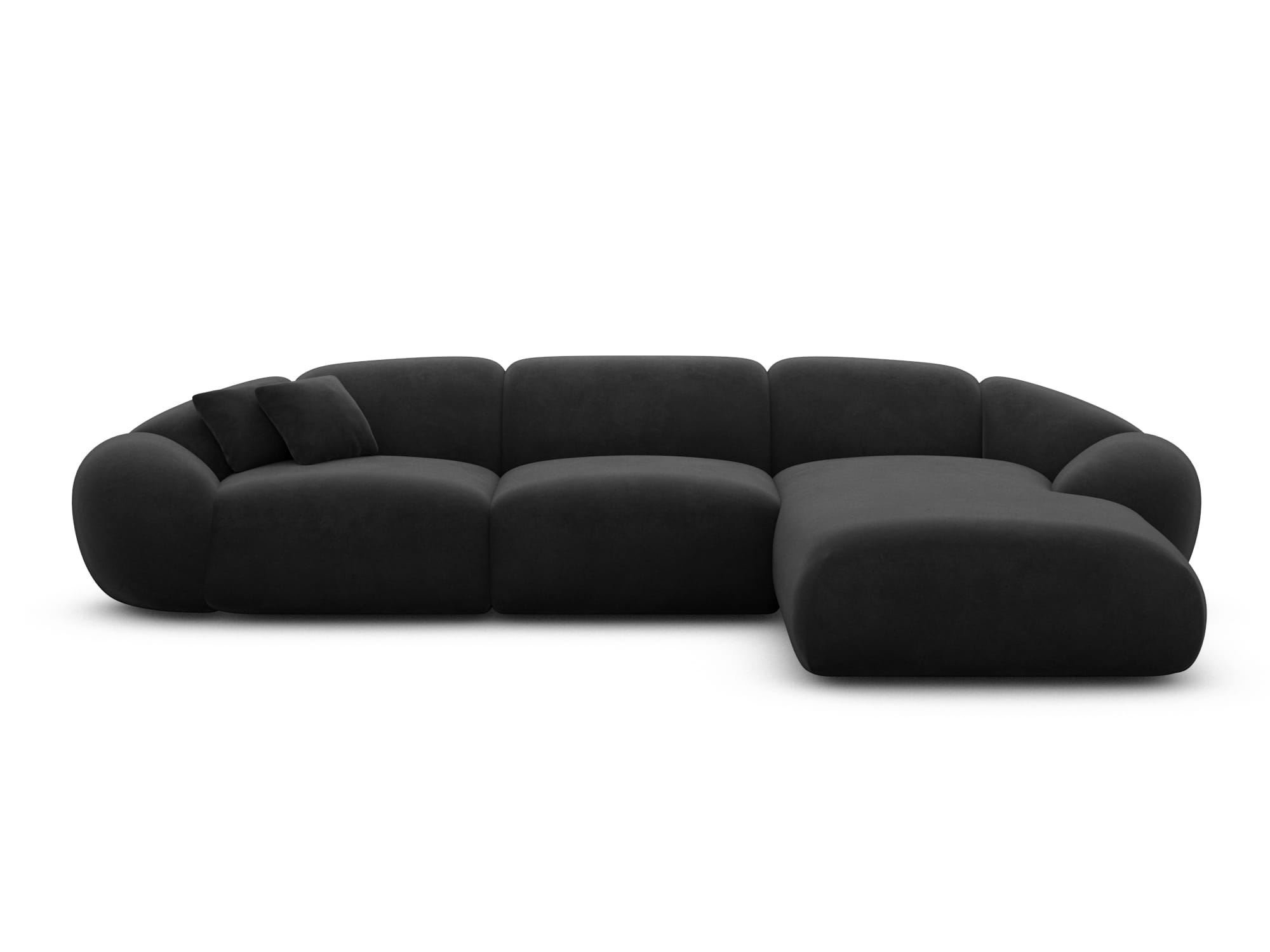 Polster Ecksofa Solverde L Form kurz Schwarz