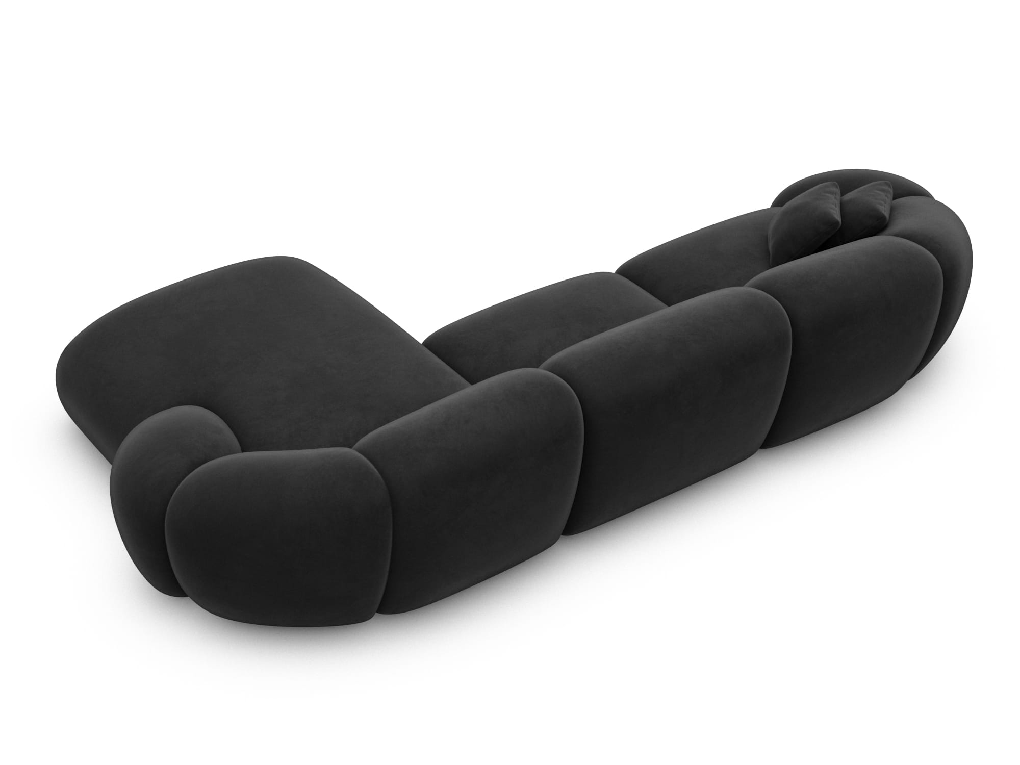 Polster Ecksofa Solverde L Form kurz Schwarz
