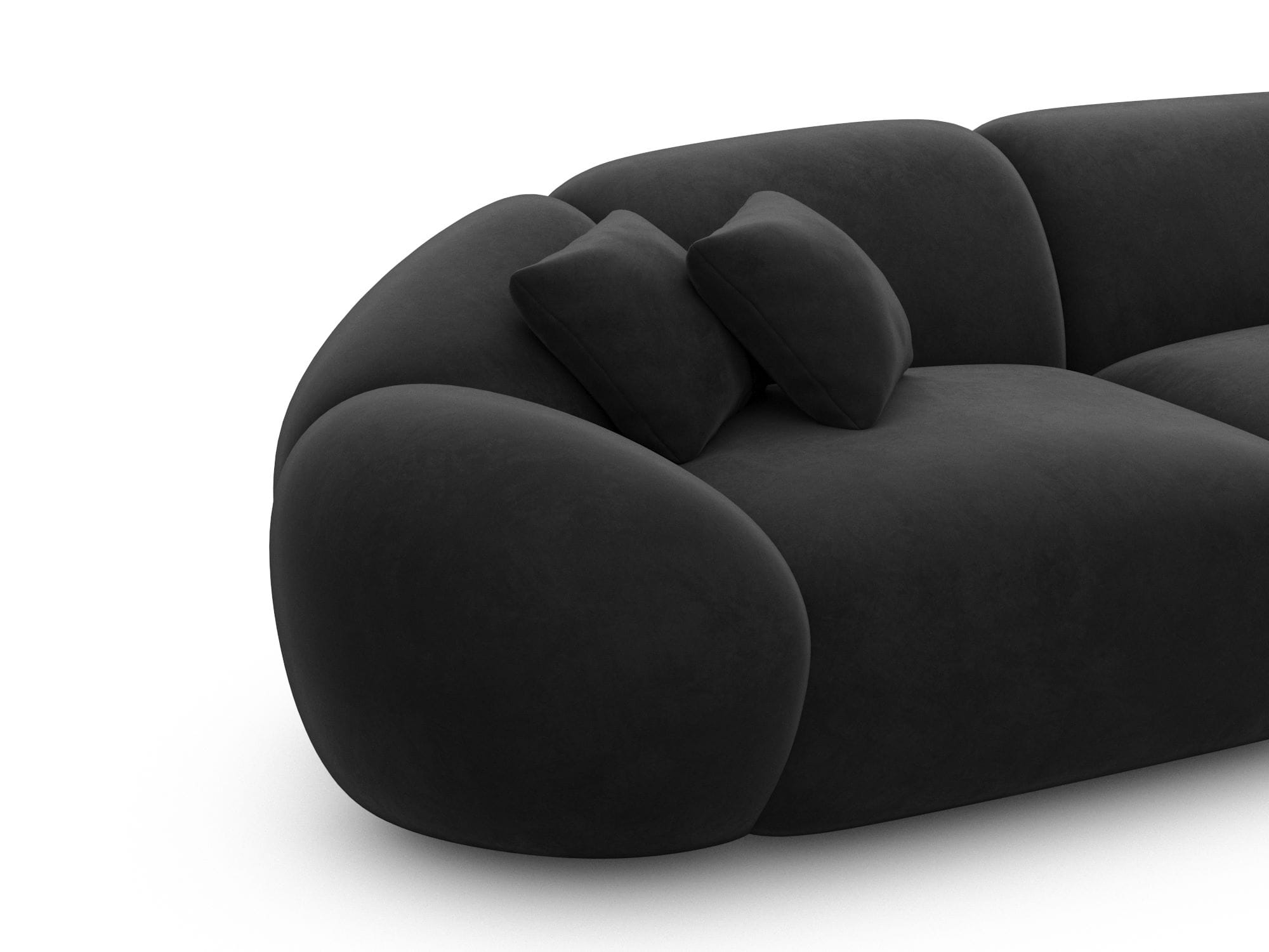 Polster Ecksofa Solverde L Form kurz Schwarz