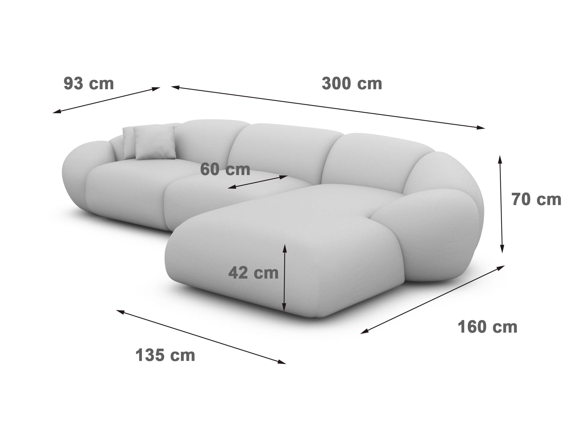 Polster Ecksofa Solverde L Form kurz Schwarz