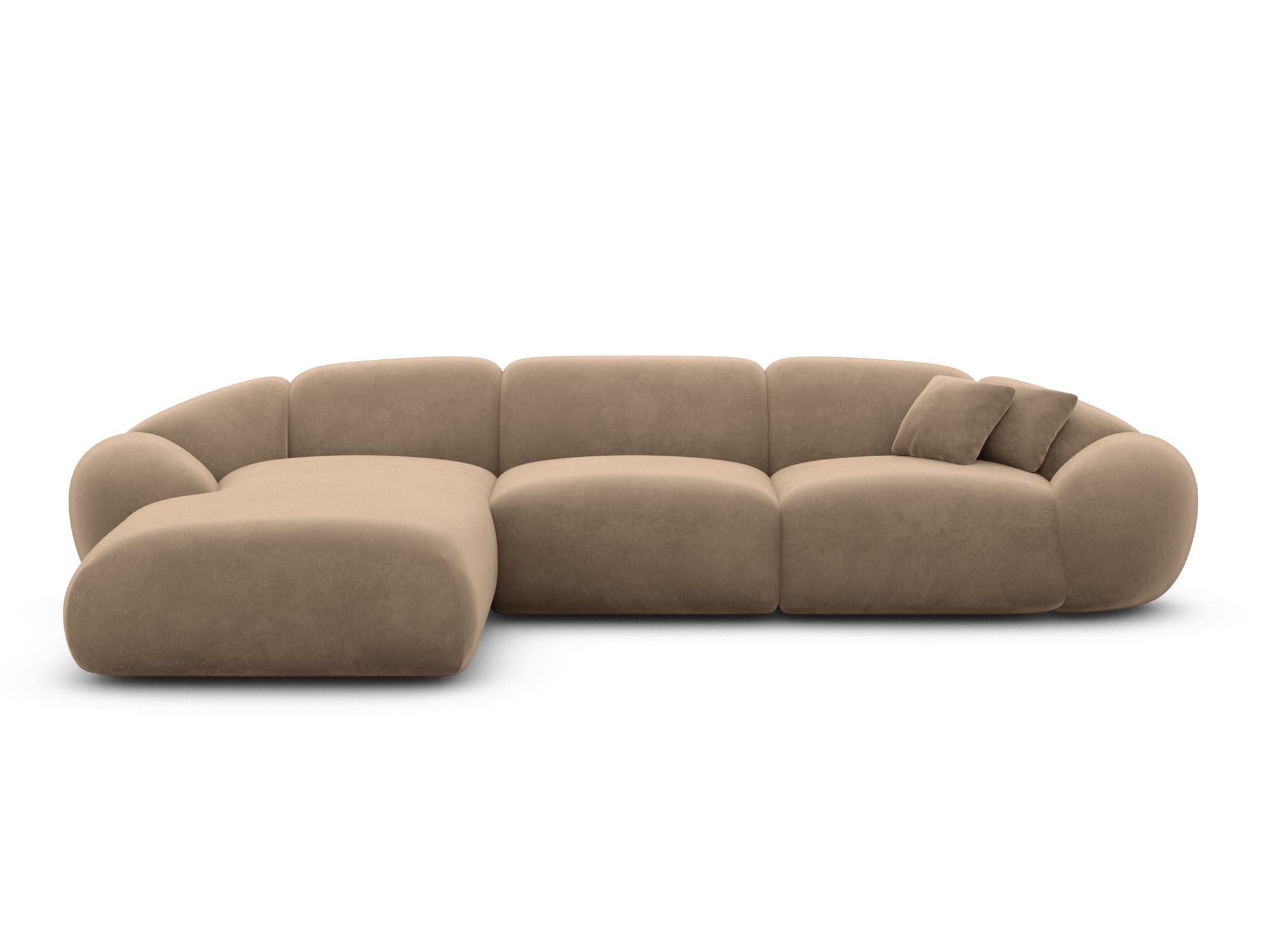 Polster Ecksofa Solverde L Form kurz Braun