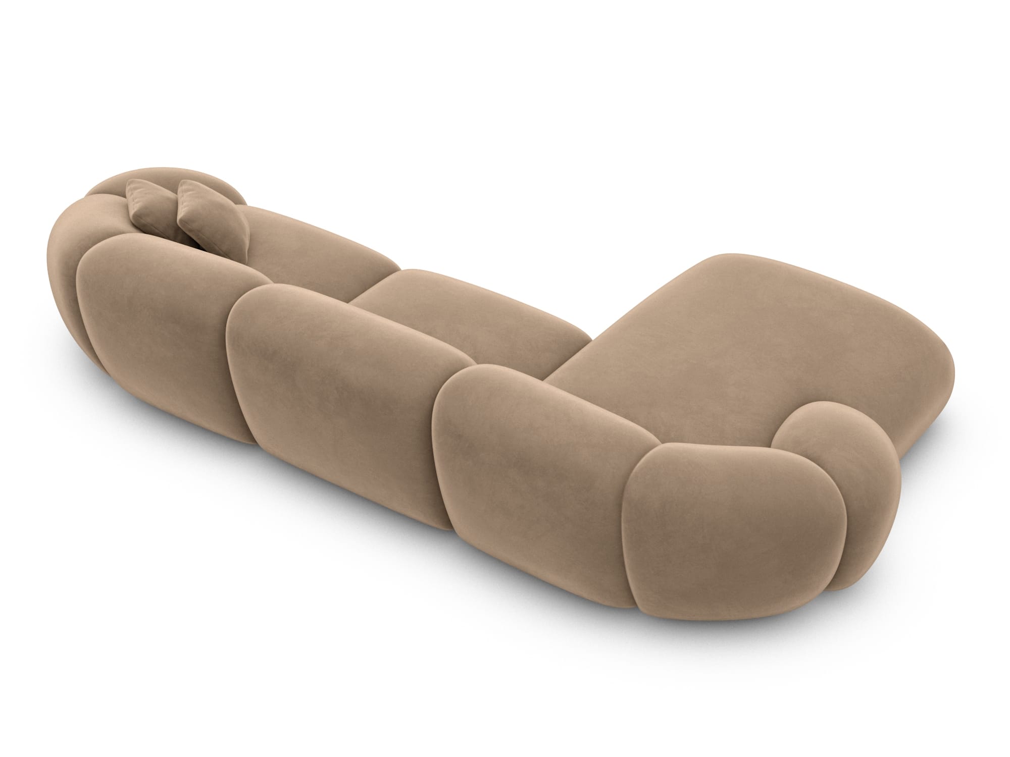 Polster Ecksofa Solverde L Form kurz Braun