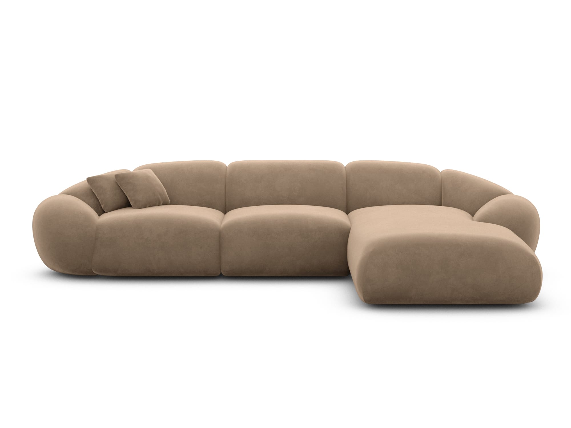 Polster Ecksofa Solverde L Form kurz Braun
