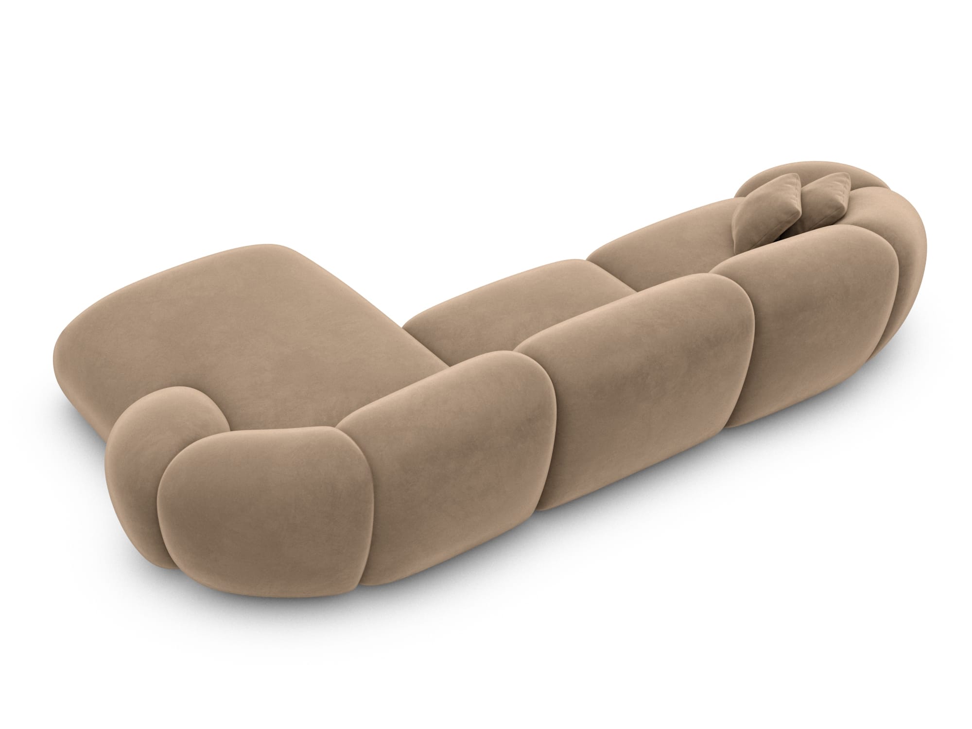 Polster Ecksofa Solverde L Form kurz Braun