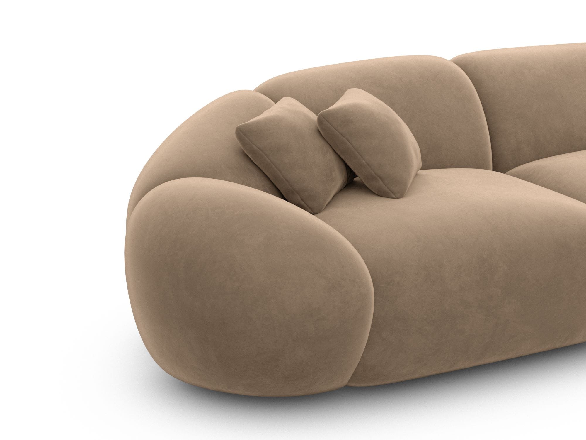 Polster Ecksofa Solverde L Form kurz Braun