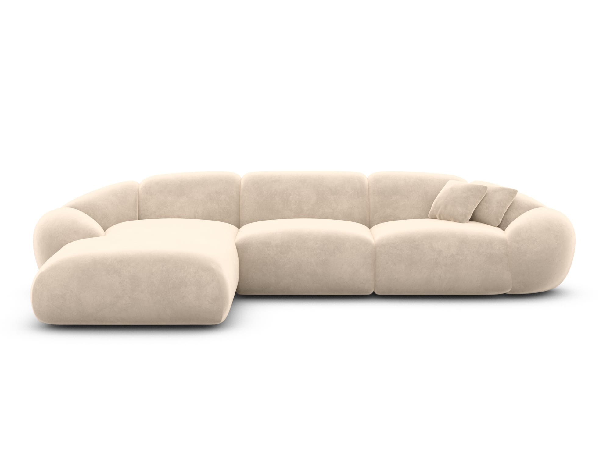 Polster Ecksofa Solverde L Form kurz Creme