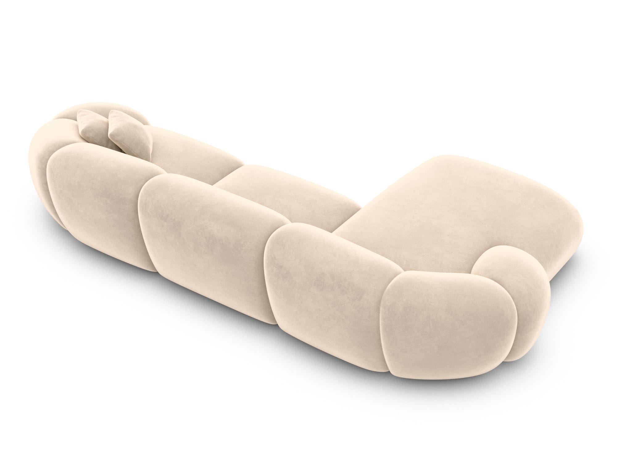Polster Ecksofa Solverde L Form kurz Creme