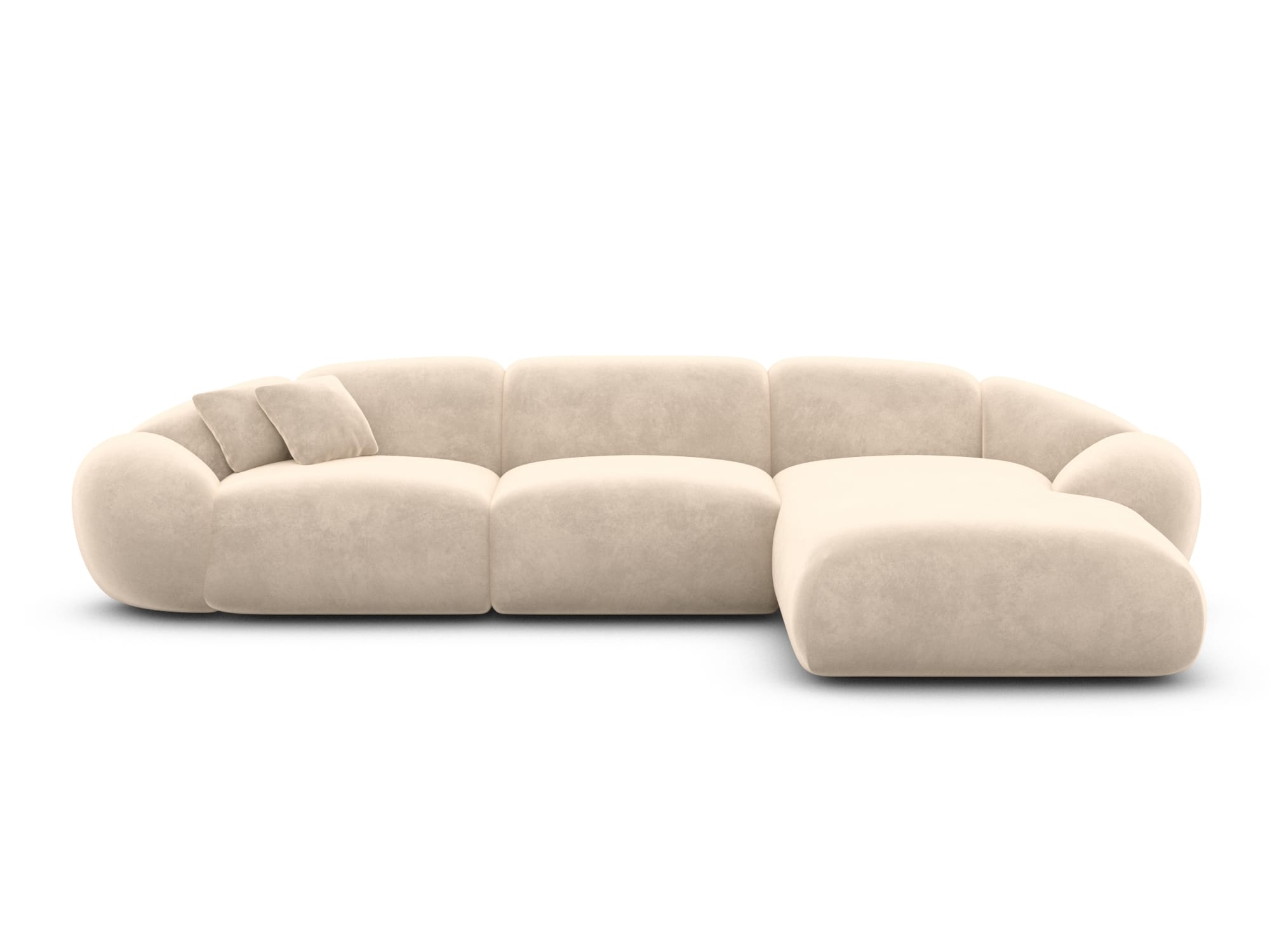 Polster Ecksofa Solverde L Form kurz Creme