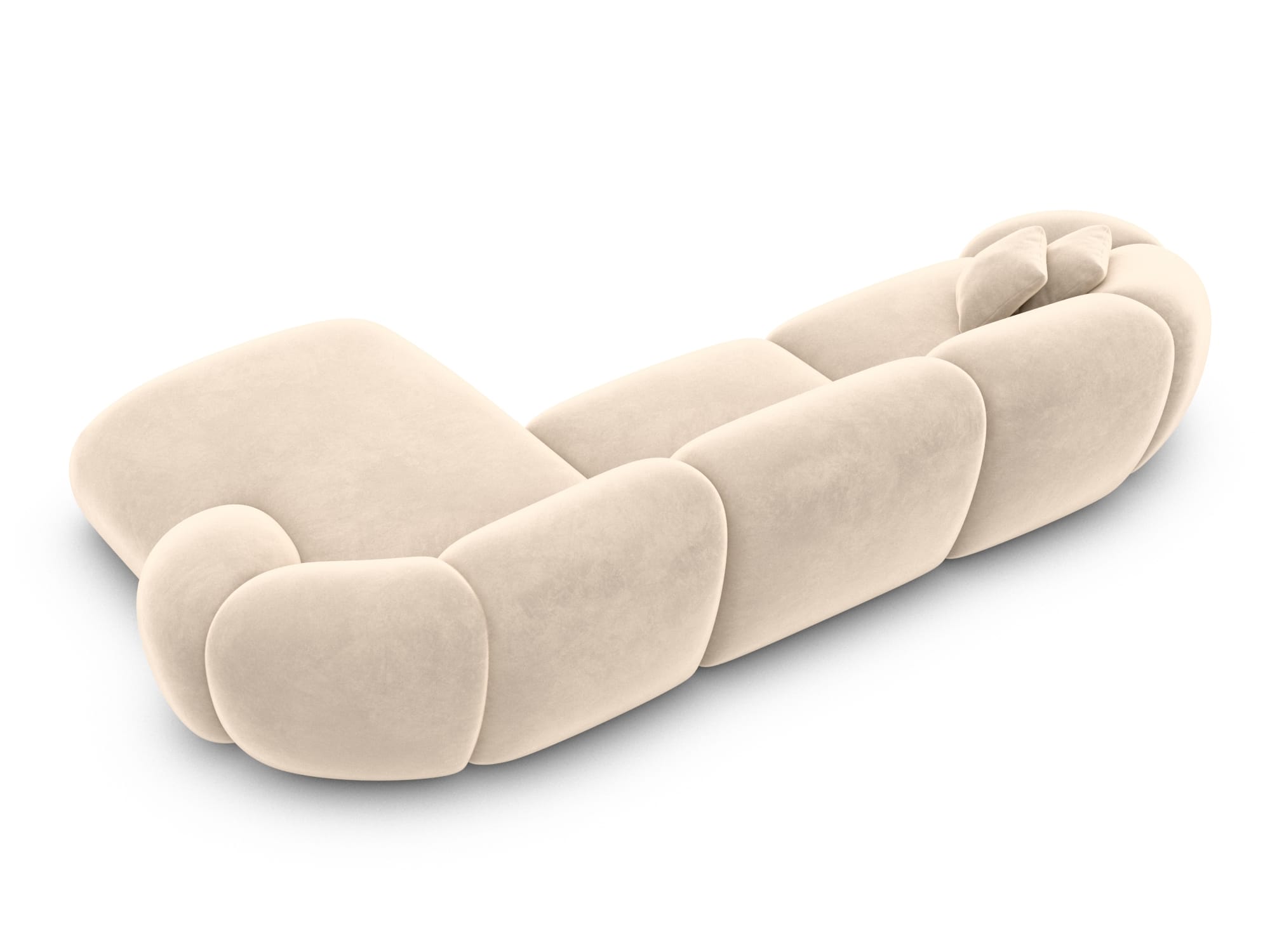 Polster Ecksofa Solverde L Form kurz Creme