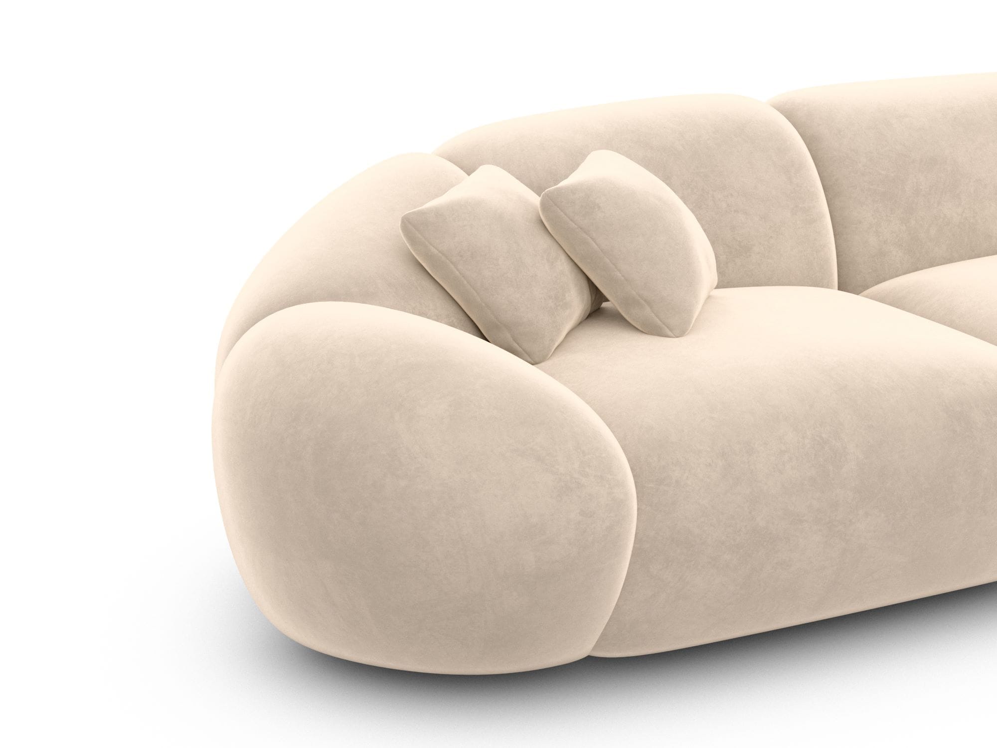 Polster Ecksofa Solverde L Form kurz Creme