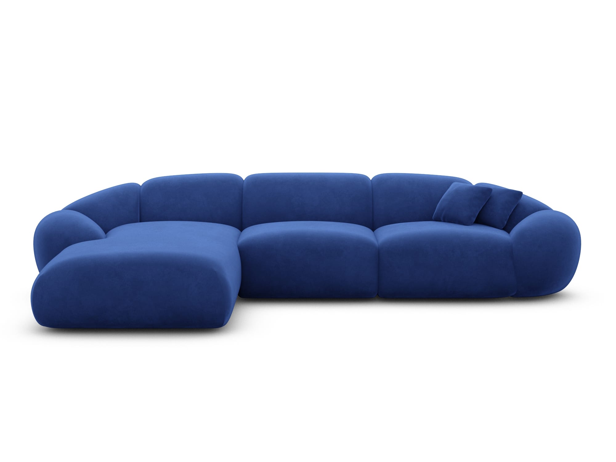 Polster Ecksofa Solverde L Form kurz Dunkelblau