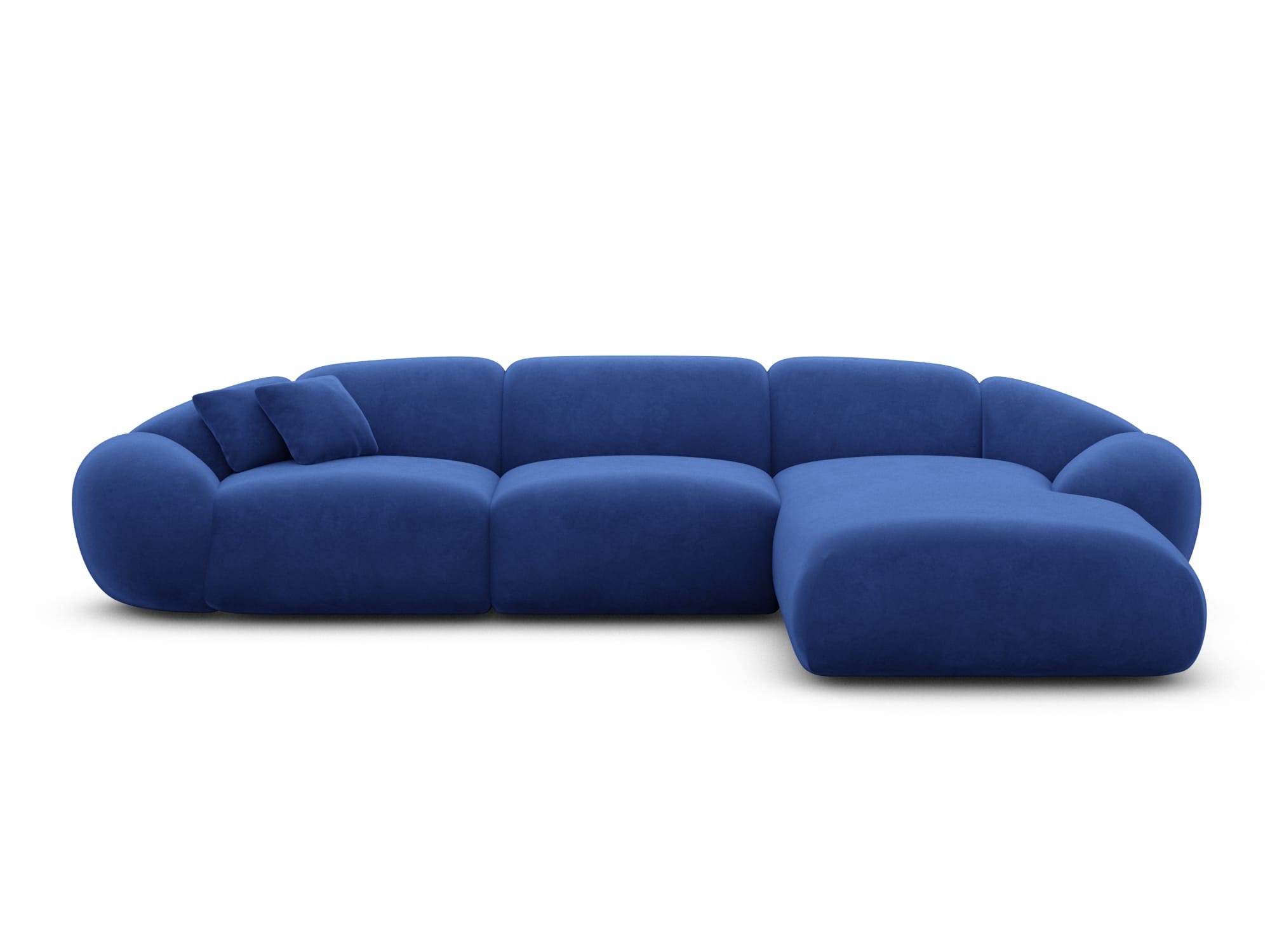 Polster Ecksofa Solverde L Form kurz Dunkelblau