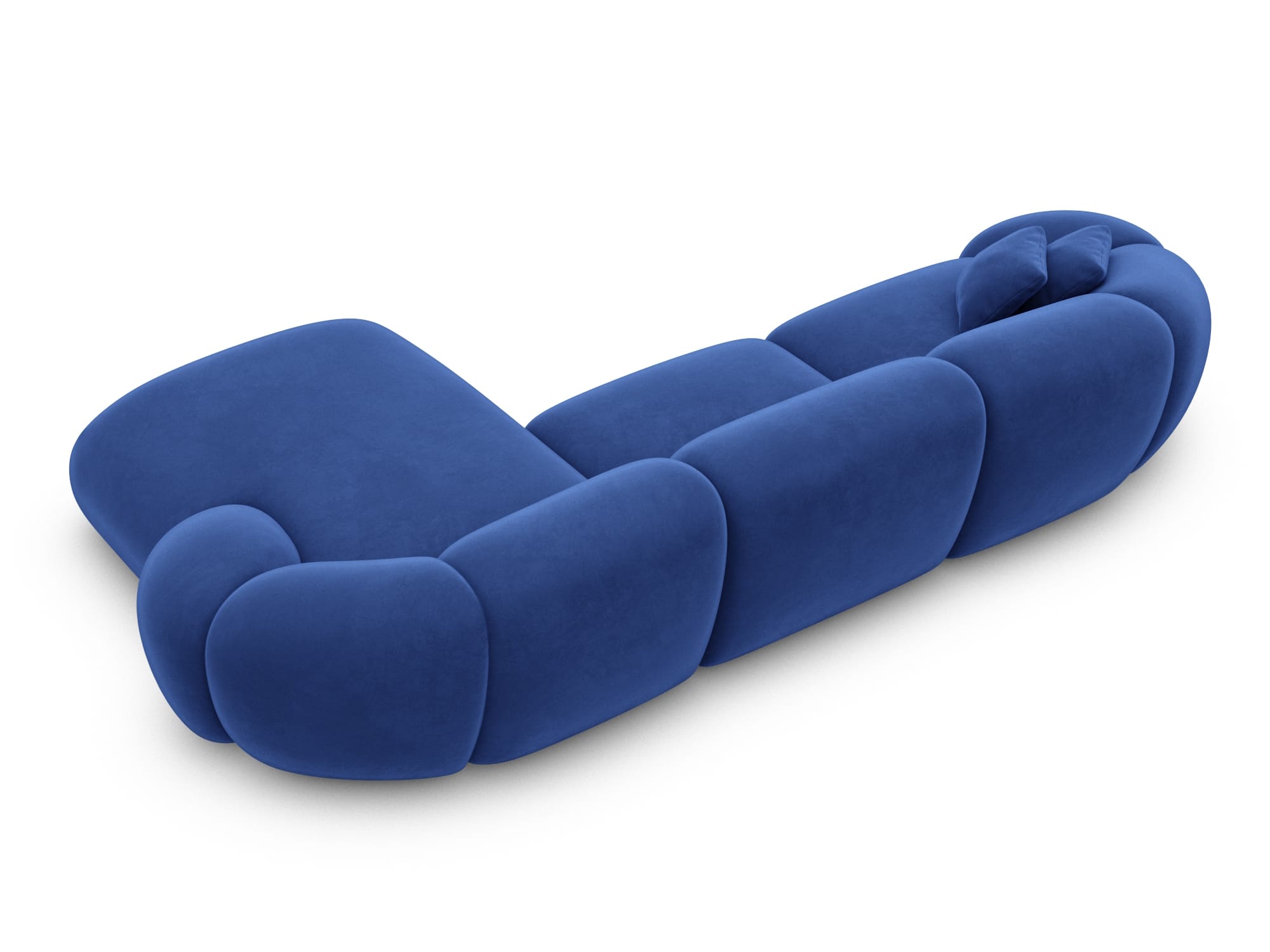 Polster Ecksofa Solverde L Form kurz Dunkelblau