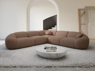 Ecksofa Solverde L-Form aus Stoff Braun