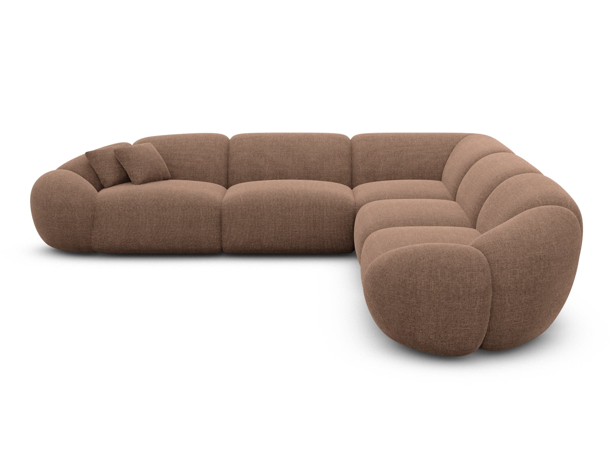 Ecksofa Solverde L-Form aus Stoff Braun