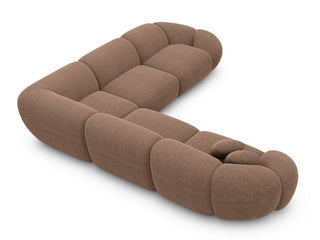 Ecksofa Solverde L-Form aus Stoff Braun