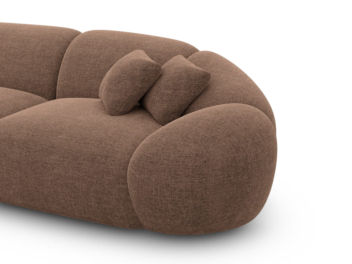 Ecksofa Solverde L-Form aus Stoff Braun