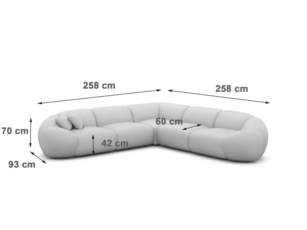 Ecksofa Solverde L-Form aus Stoff Braun