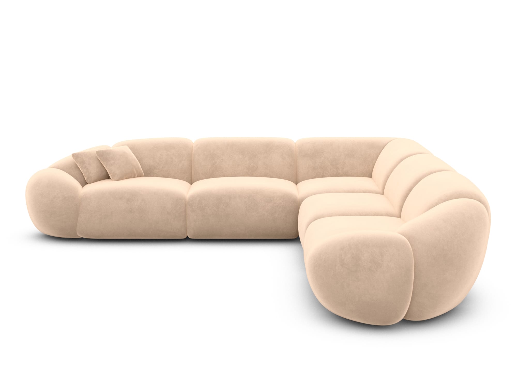 Polster Ecksofa Solverde L Form Beige