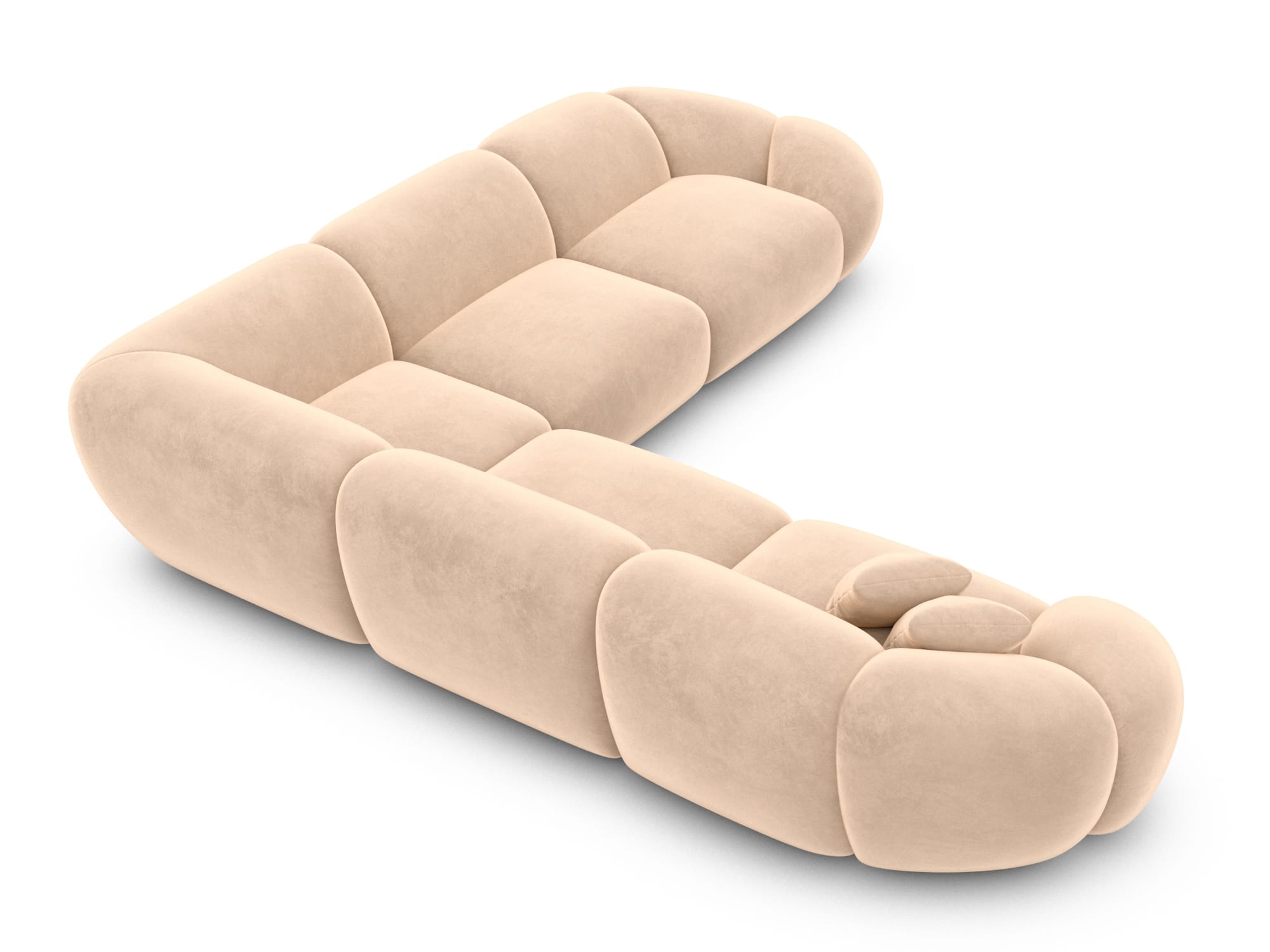 Polster Ecksofa Solverde L Form Beige