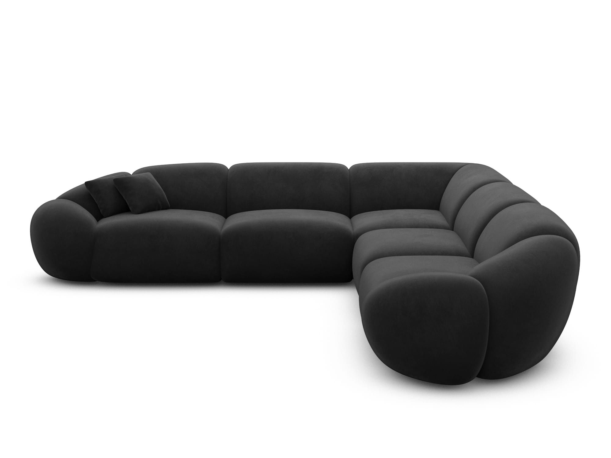 Polster Ecksofa Solverde L Form Schwarz