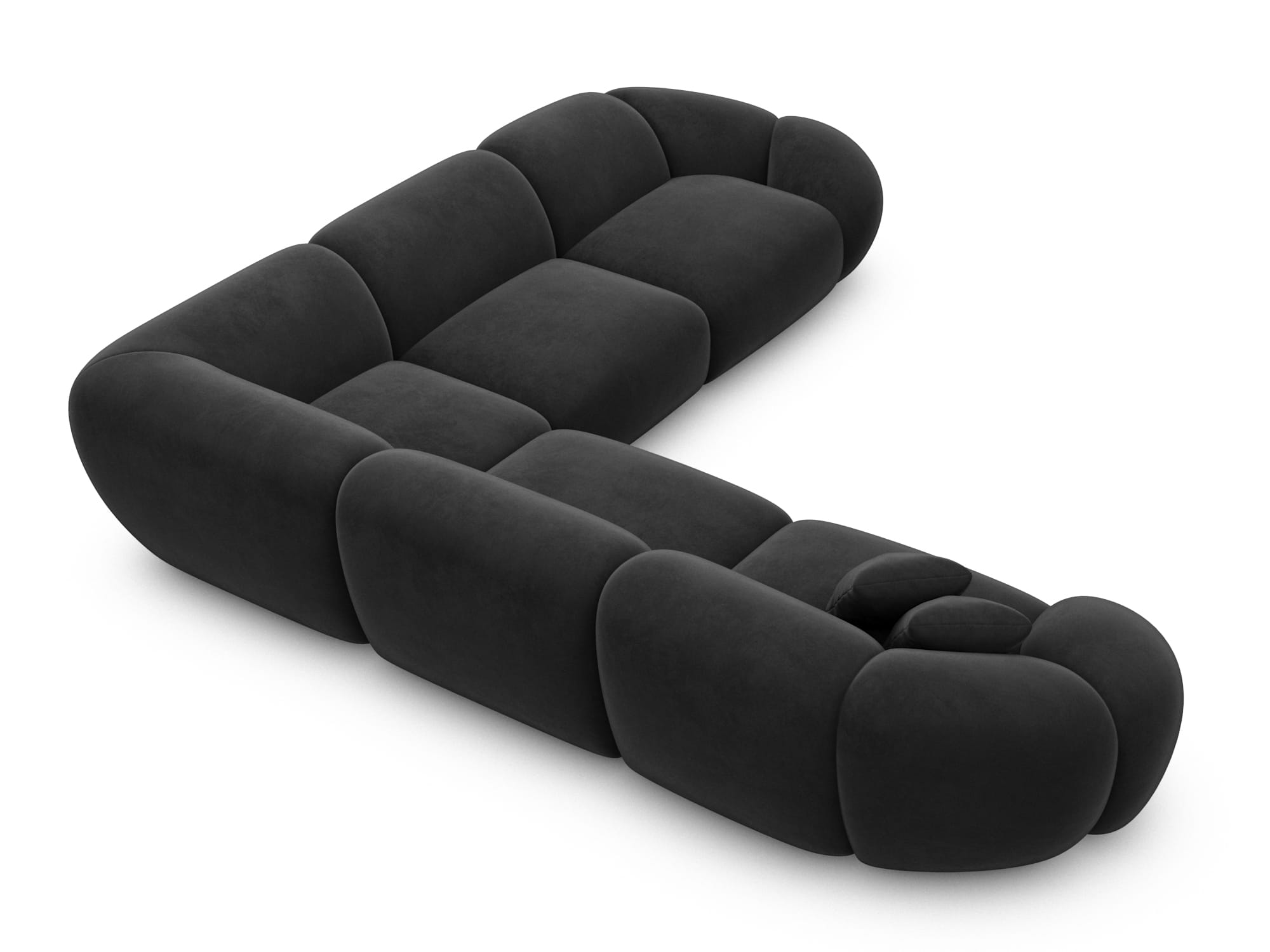 Polster Ecksofa Solverde L Form Schwarz