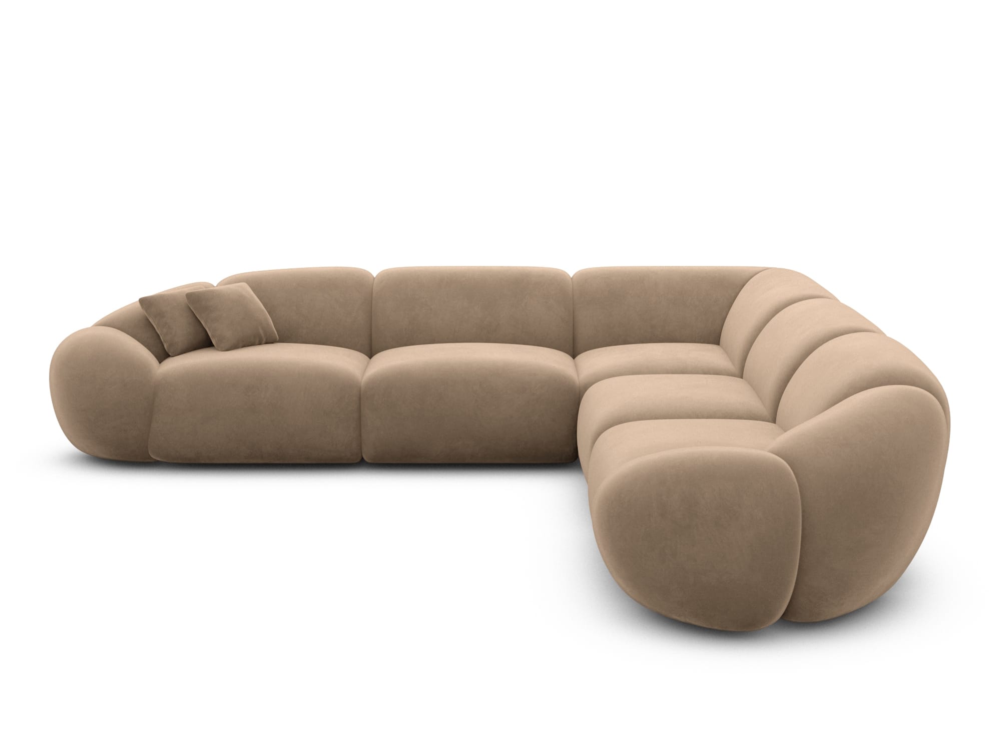 Polster Ecksofa Solverde L Form Braun