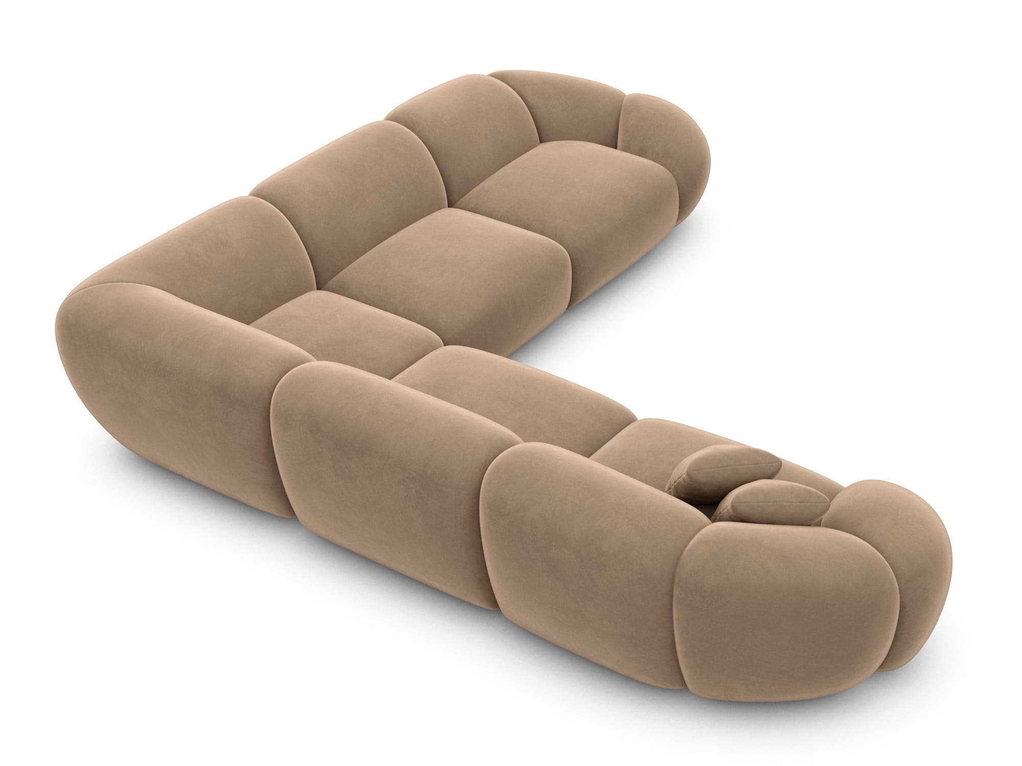 Polster Ecksofa Solverde L Form Braun