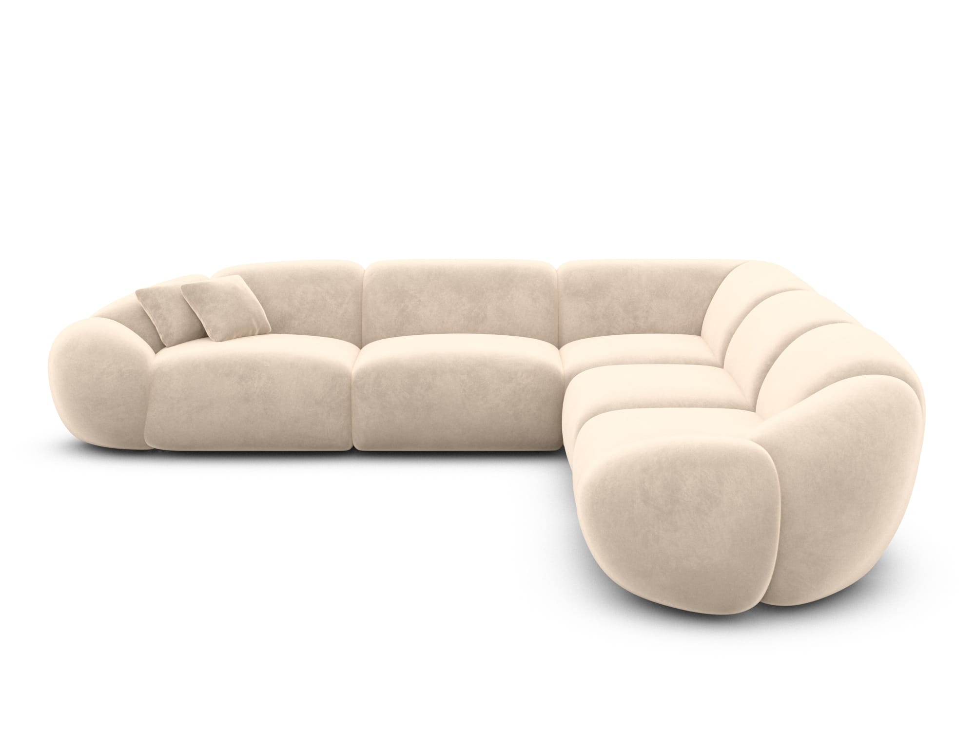 Polster Ecksofa Solverde L Form Creme