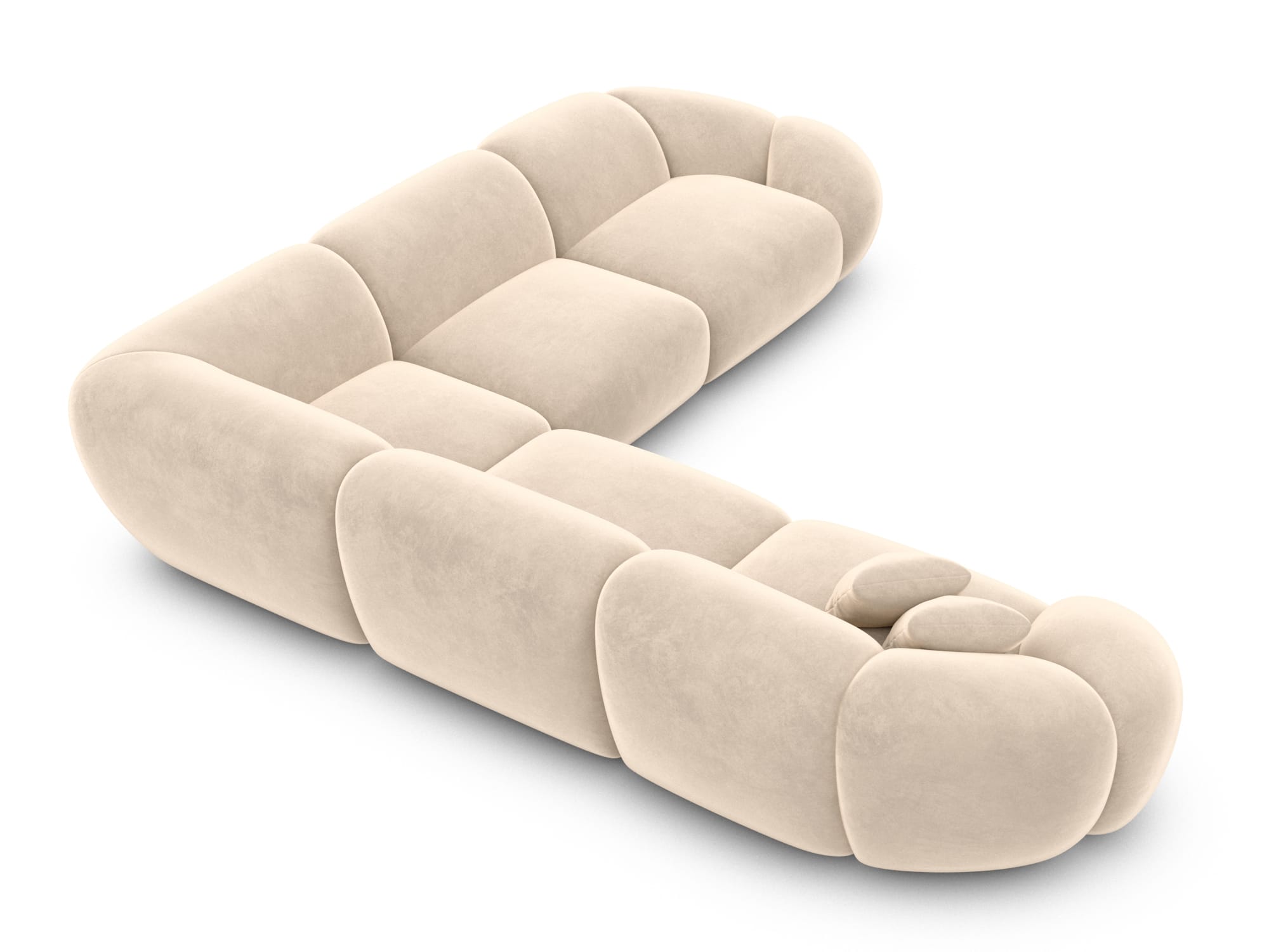 Polster Ecksofa Solverde L Form Creme
