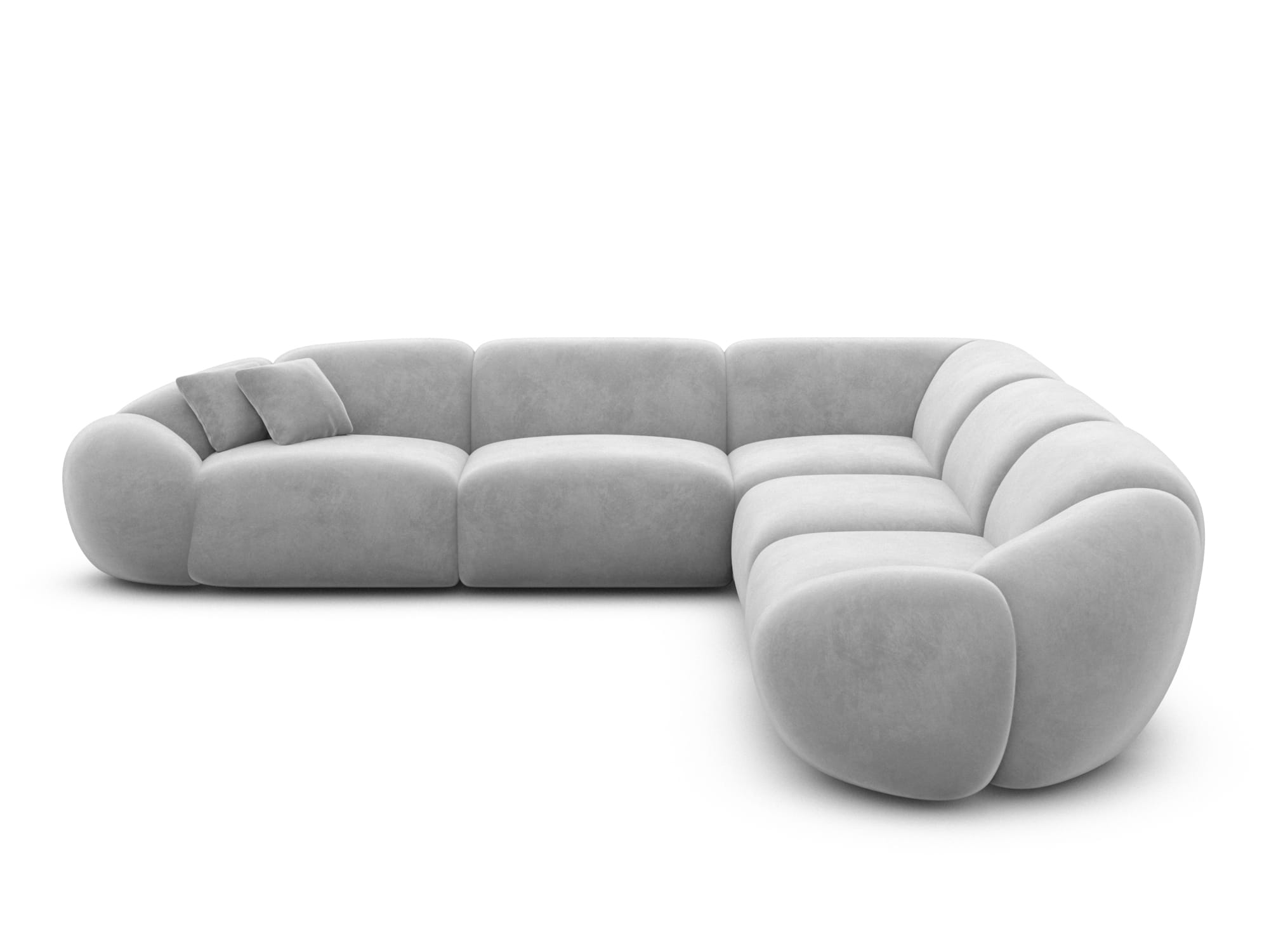 Polster Ecksofa Solverde L Form Hellgrau
