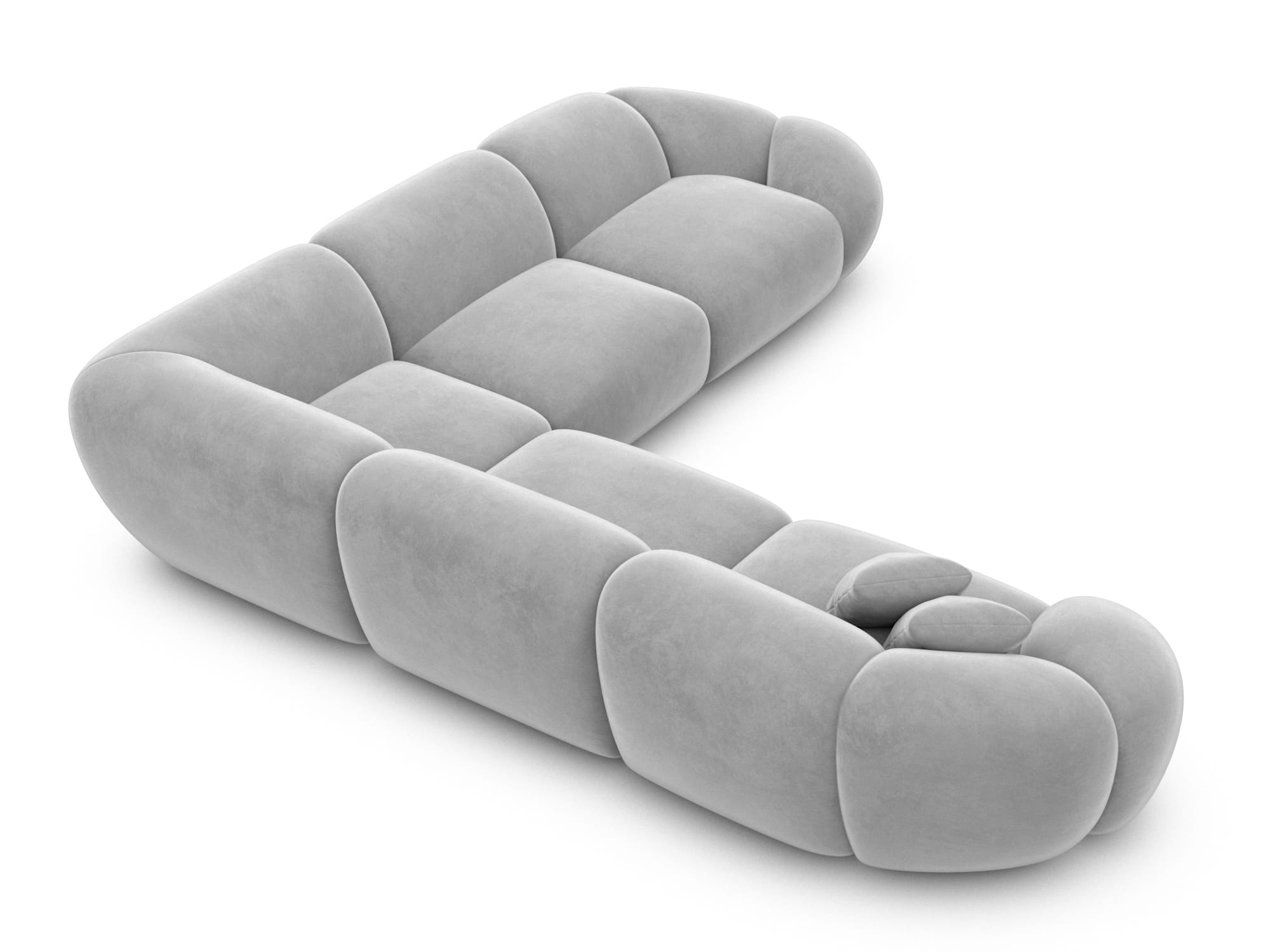 Polster Ecksofa Solverde L Form Hellgrau
