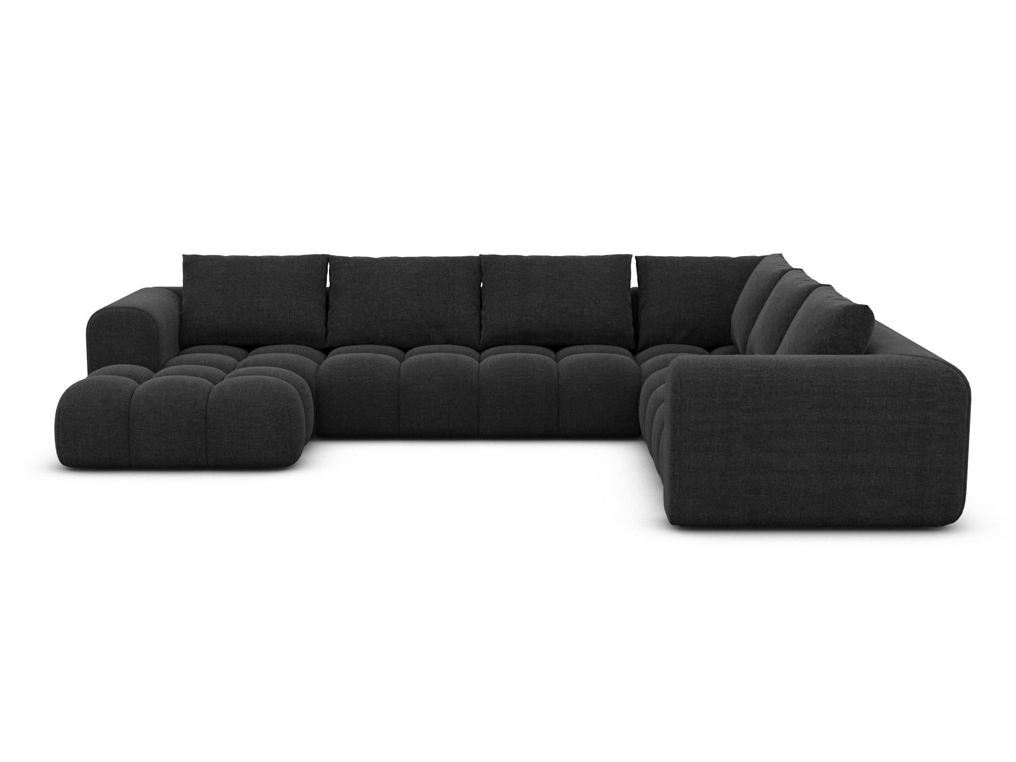 XXL Stoff Wohnlandschaft Casaluna U-Form Schwarz